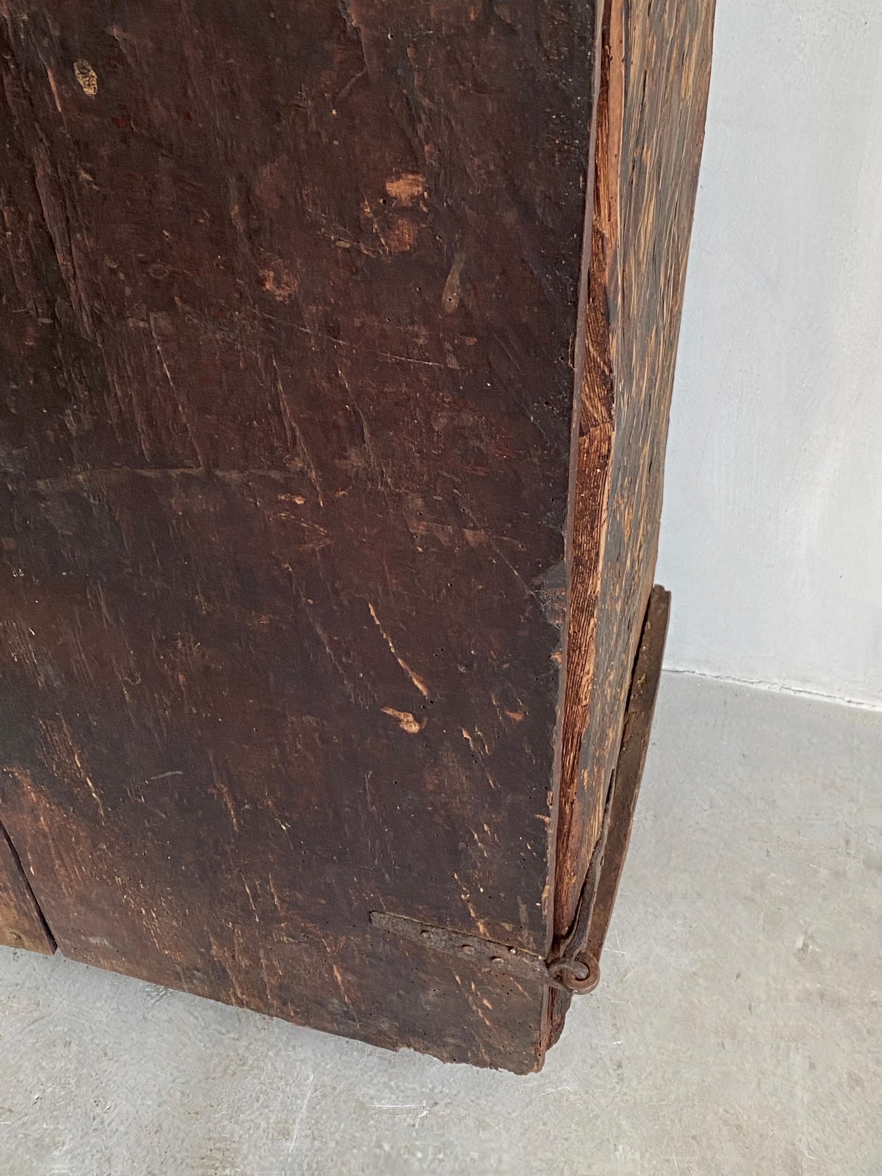 Unique Oak 18th Century Wabi Sabi Cabinet 2