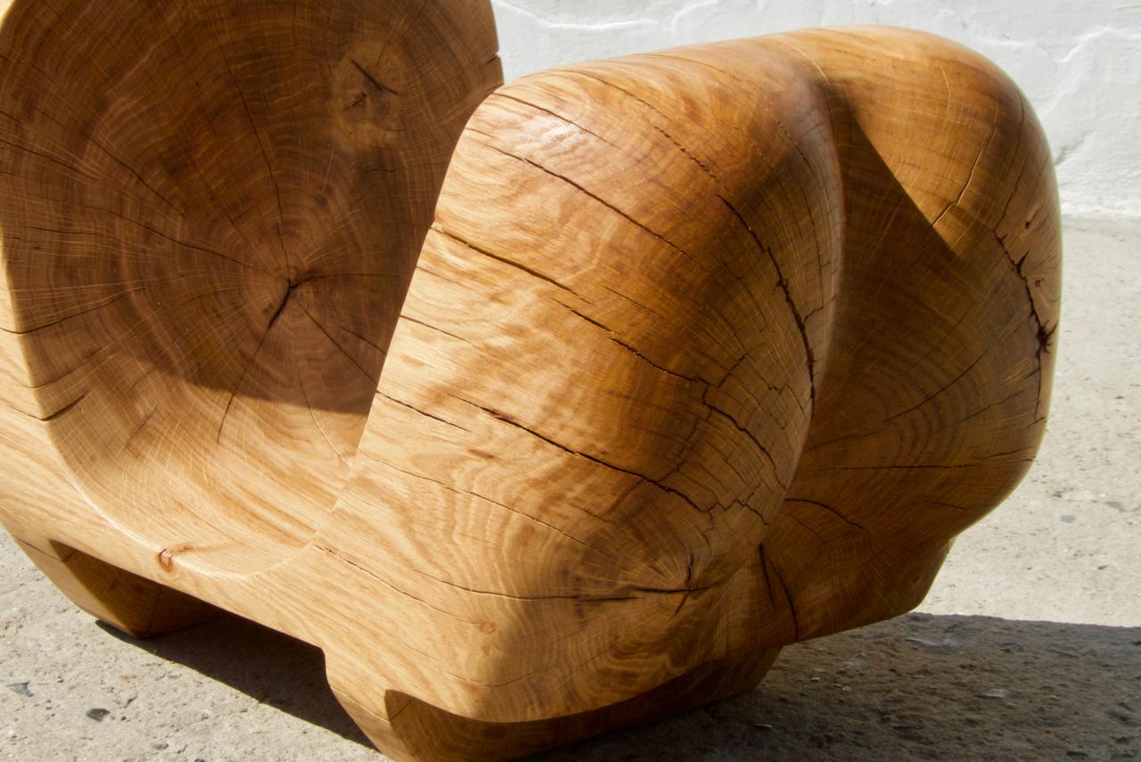 Unique Oak Sculpture Signed by Jörg Pietschmann In New Condition In Geneve, CH