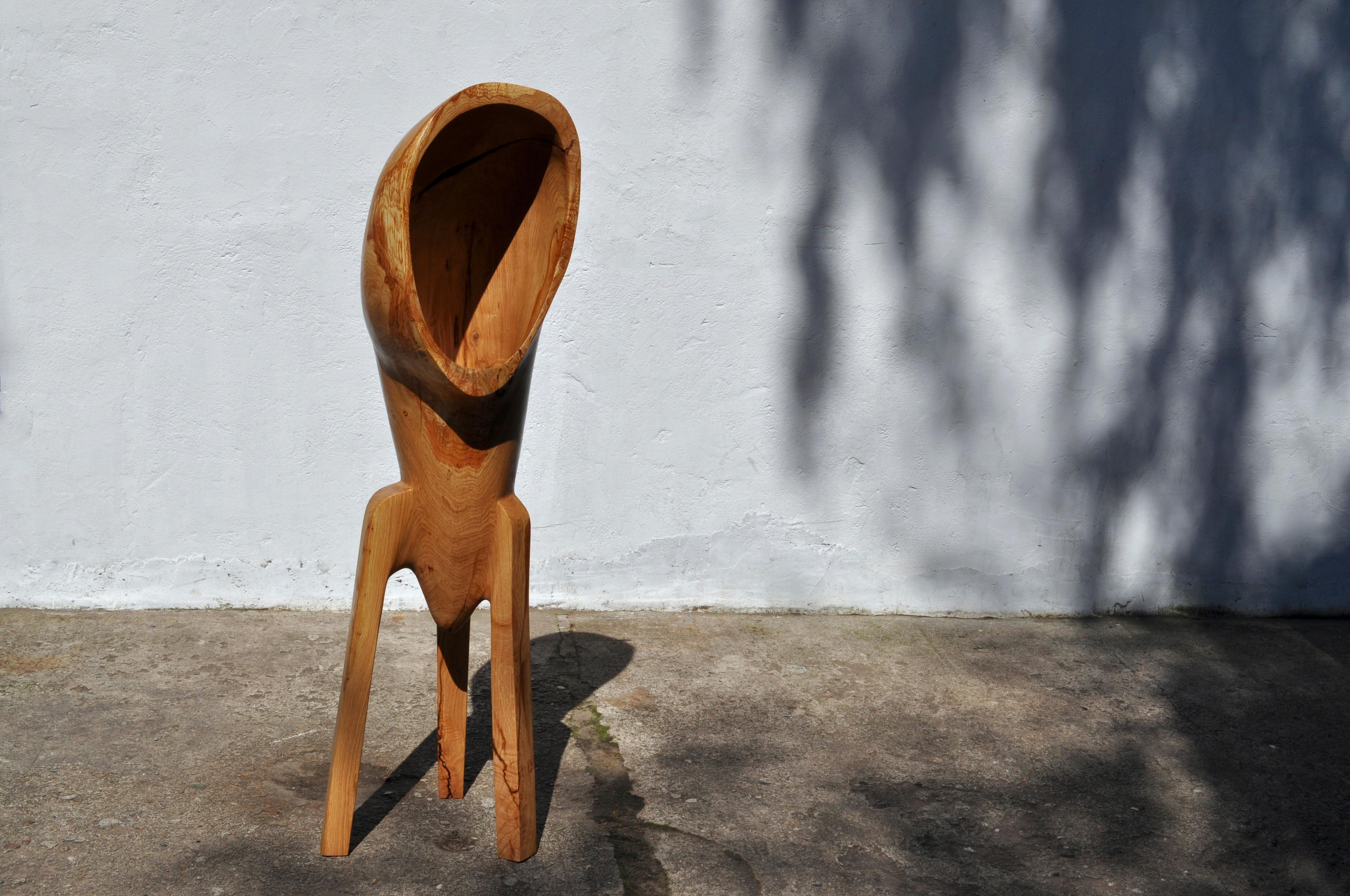 Contemporary Unique Oak Sculpture Signed by Jörg Pietschmann For Sale