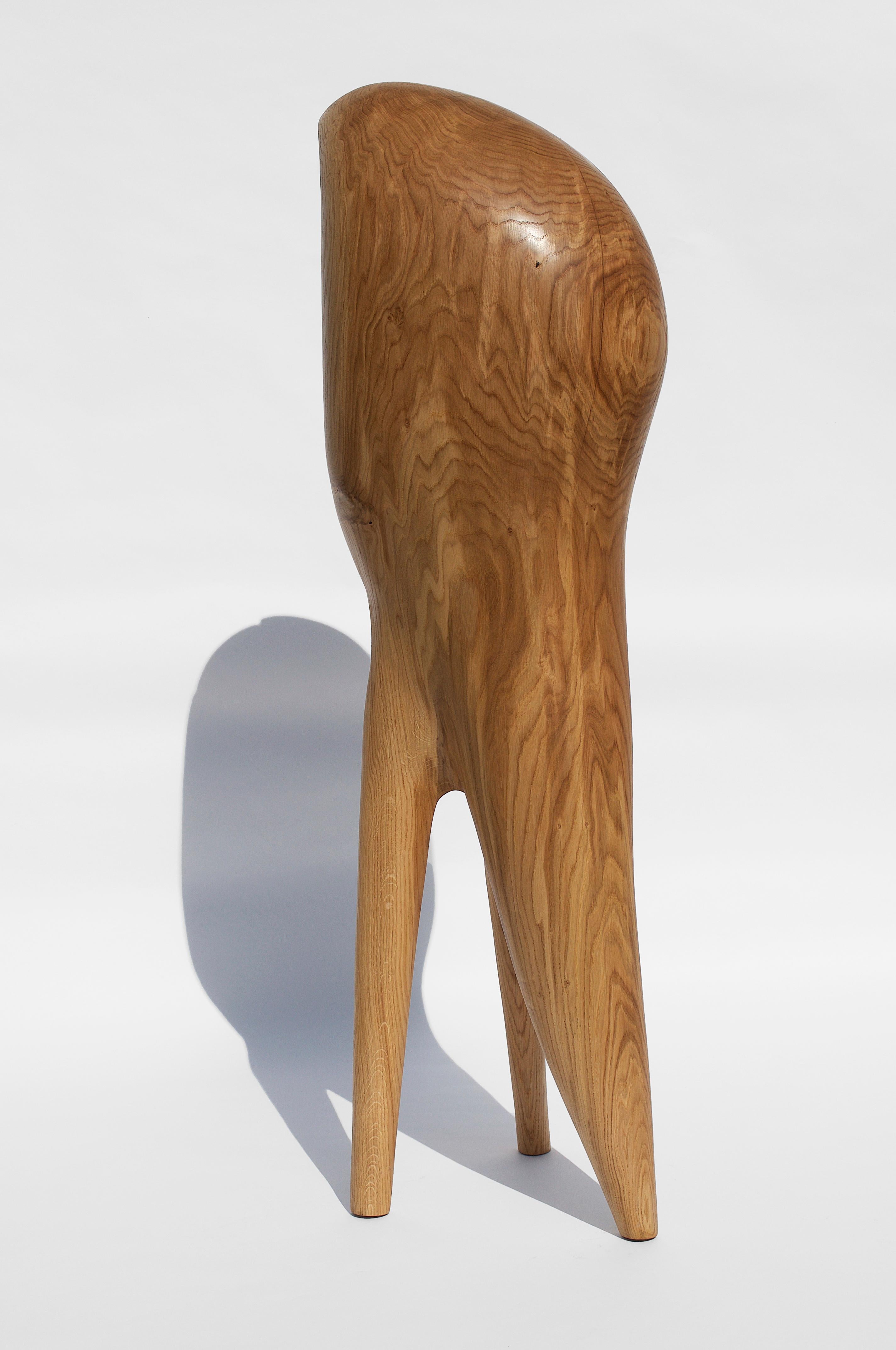 Oak Unique Sculpture Signed by Jörg Pietschmann For Sale