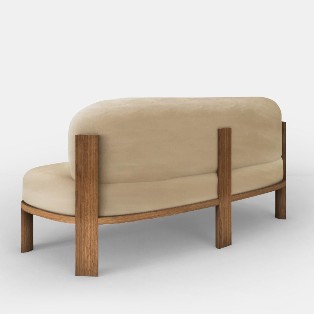 Unique Oak Sofa by Collector
Dimensions: W 140 x D 81 x H 70 cm
Materials: Fabric, Walnut Wood 
Other materials available. Please contact us.

The Collector brand aims to be part of the daily life by fusing furniture to our home routine and