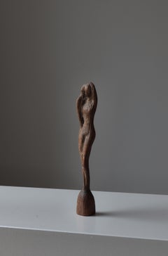 Unique Oakwood Sculpture Handmade by Artist Otto Pedersen, Denmark, 1960s
