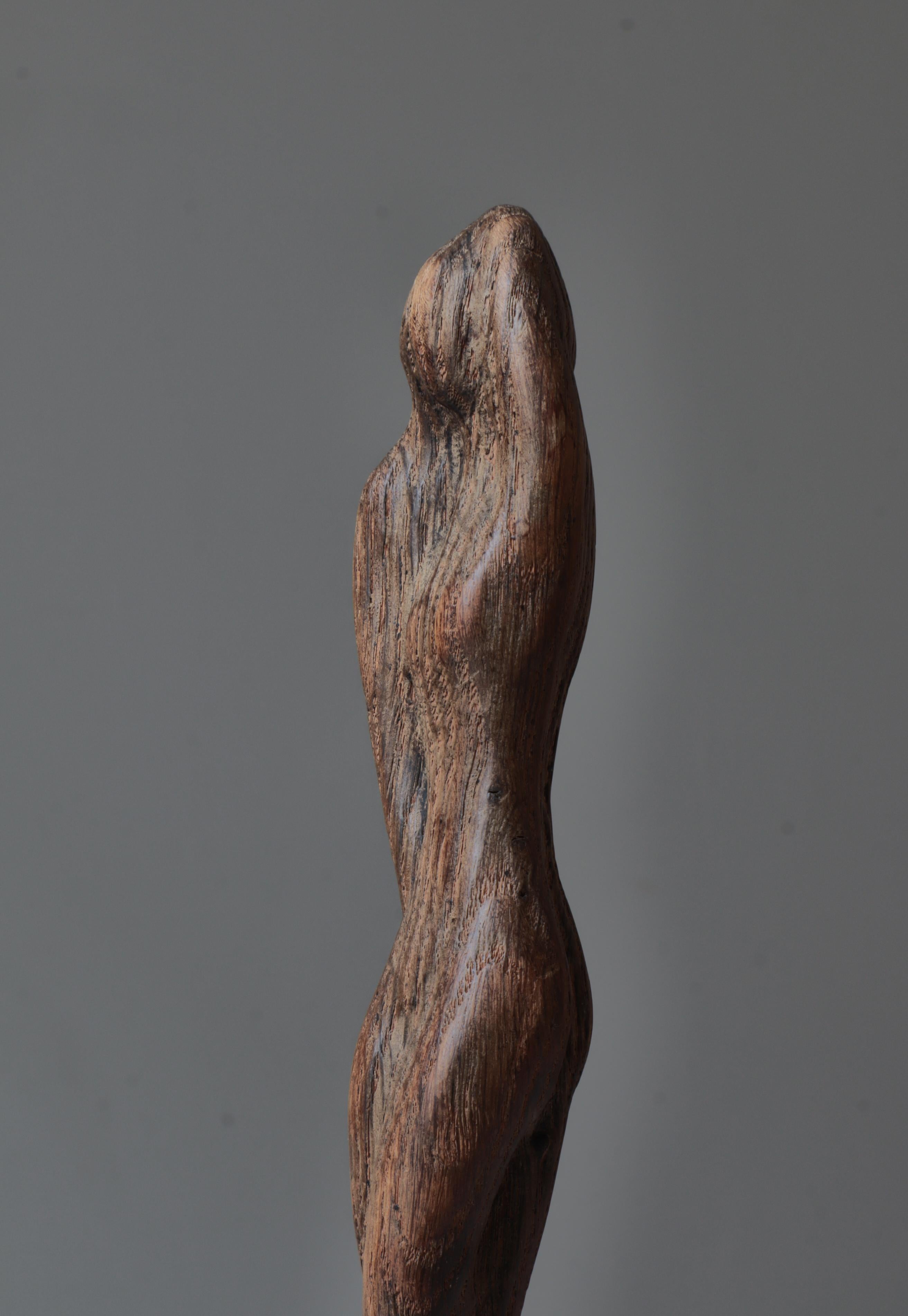 Einzigartige Skulptur aus Eichenholz, handgefertigt vom Künstler Otto Pedersen, Dänemark, 1960er Jahre im Angebot 1