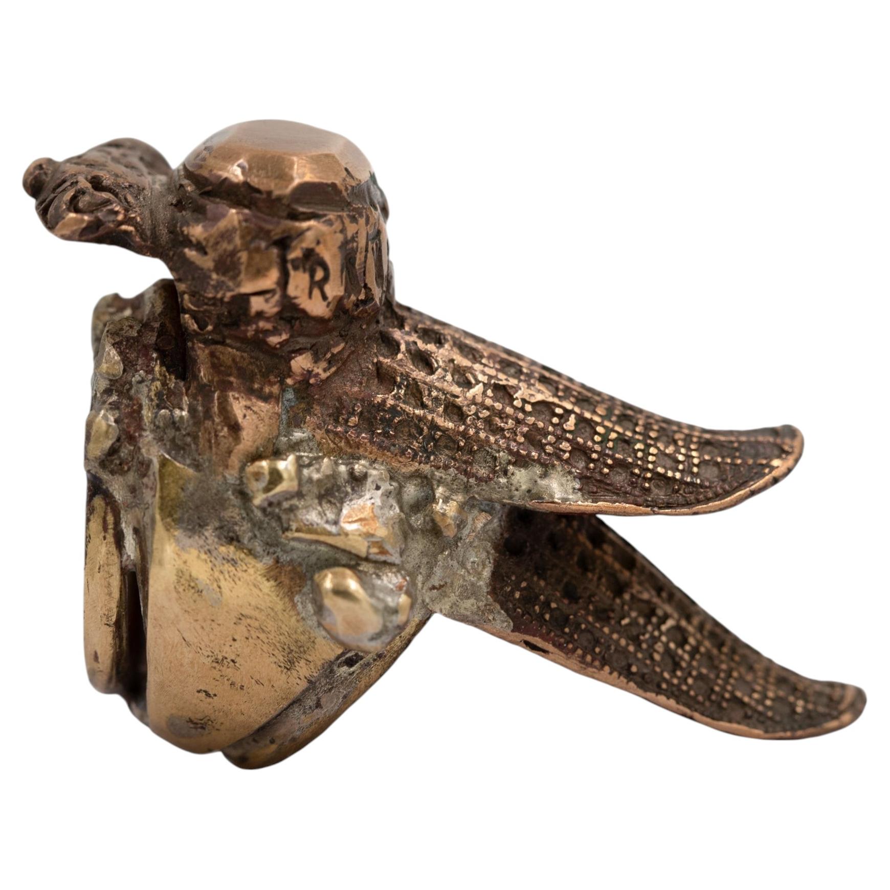 Anello unico in bronzo, ottone e argento di RAW FLOW Marianna Klimaszka