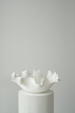 Unique Ocean Flower 006 Porcelain and 18k Gold Luster Sculpture by Minas Ceramics