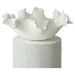Unique Ocean Flower 006 Porcelain and 18k Gold Luster Sculpture by Minas Ceramics