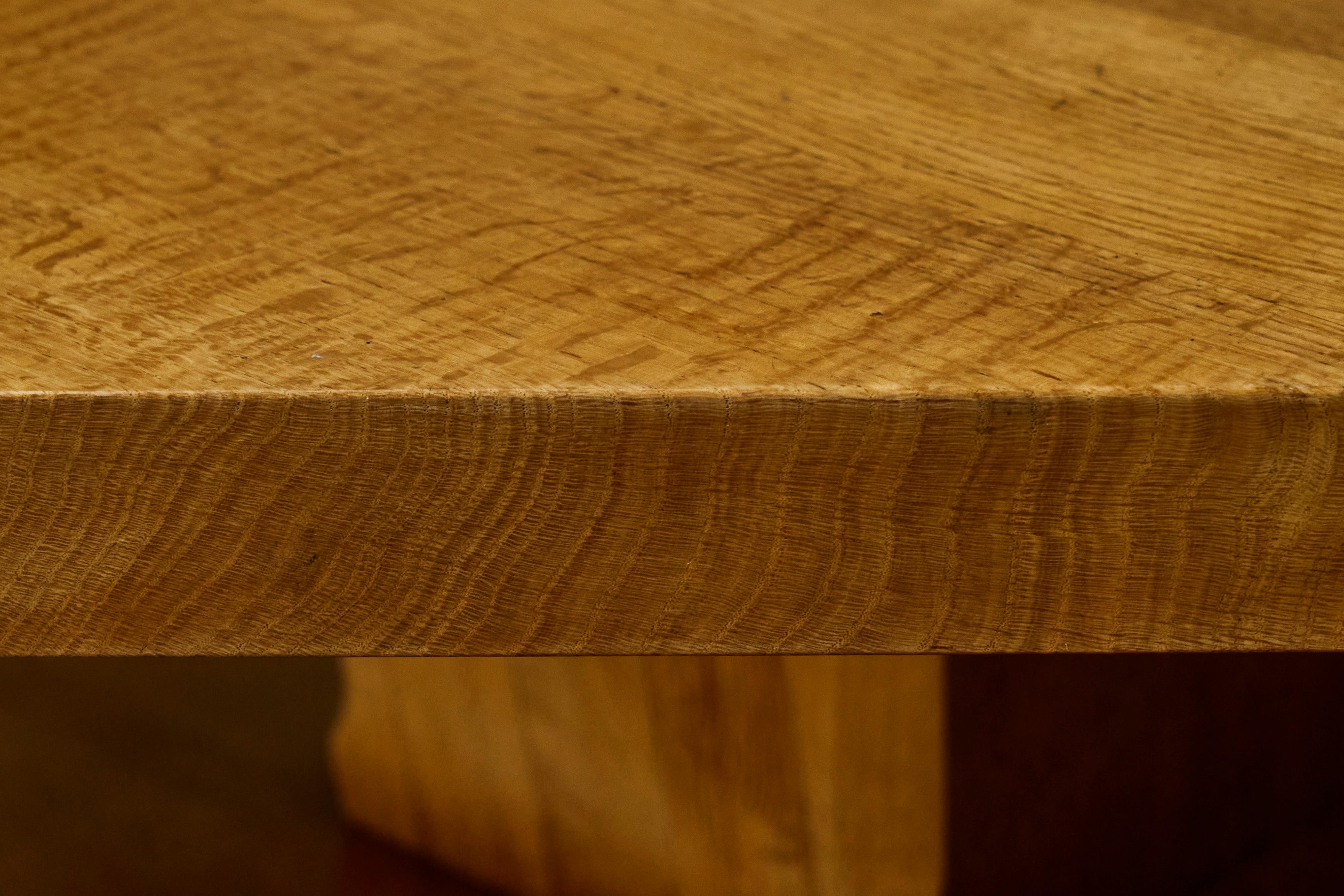 Unique Octagonal Coffee Table in Solid Oak with End Grain Wood 1950s For Sale 8