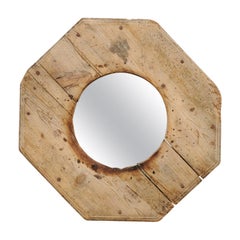 Vintage Unique Octagonal-Shaped Mirror with Great Side Profile and Projection from Wall