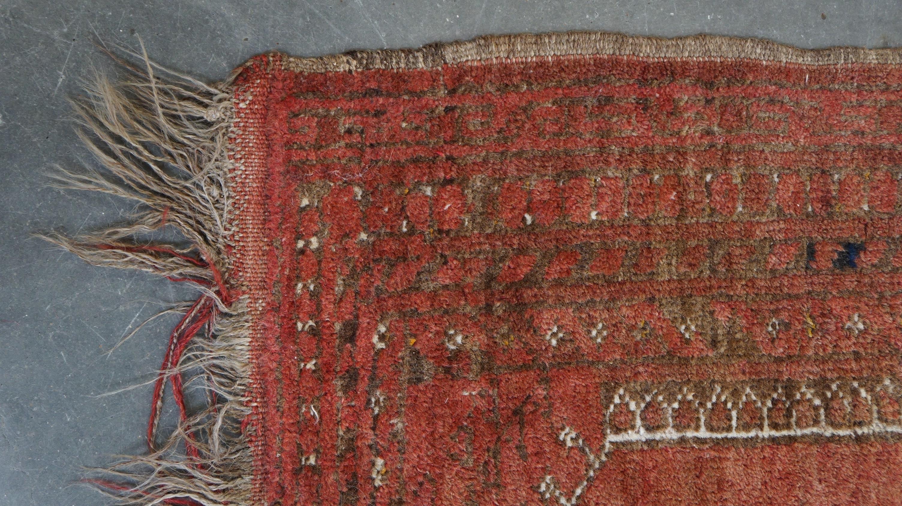 20th Century Unique old oriental carpet with mainly red tones 119x73cm For Sale