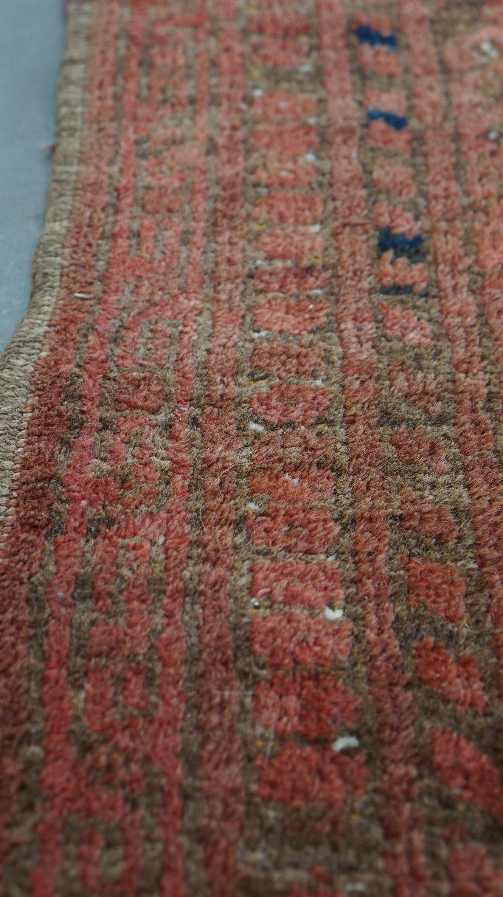 Cotton Unique old oriental carpet with mainly red tones 119x73cm For Sale