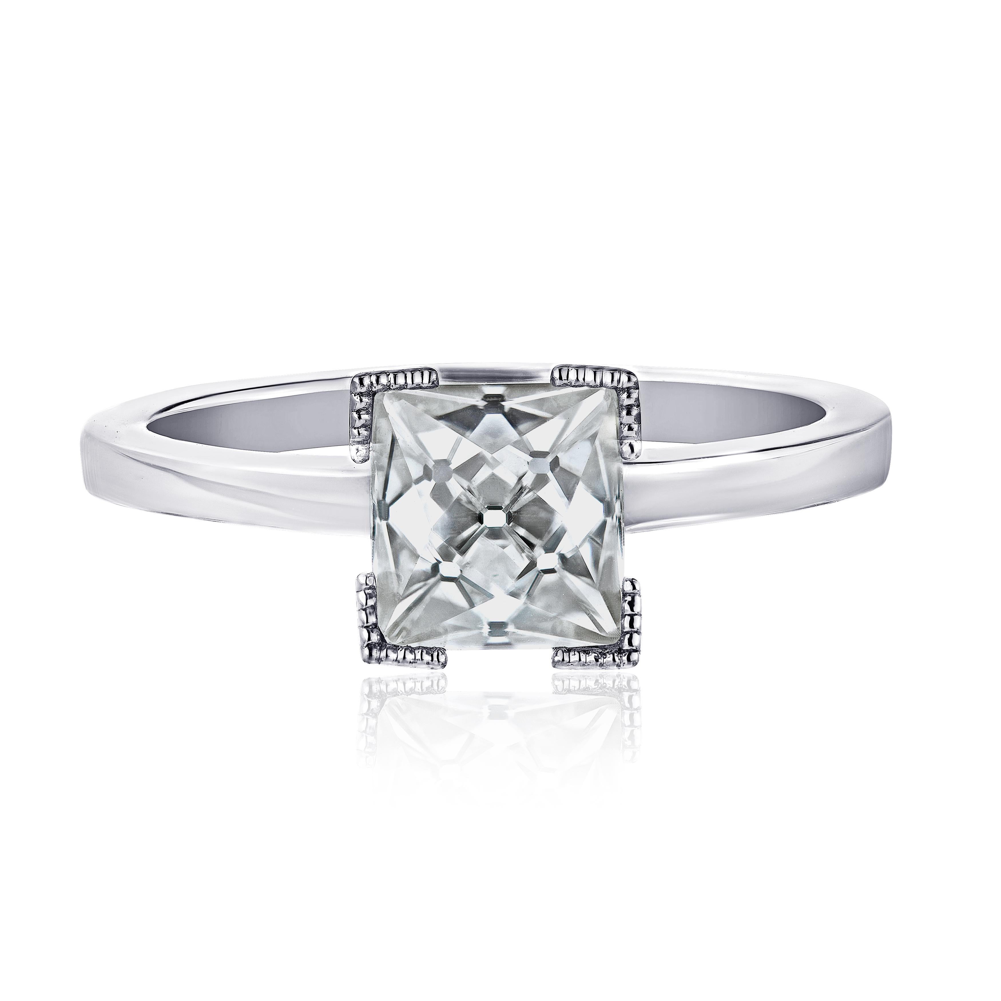 GIA-zertifizierter H Vs2 1,79 französischer Diamant-Verlobungsring in Form eines Schliffs (Französischer Schliff) im Angebot