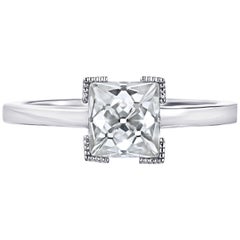 GIA Certified H Vs2 1.79 French Cut Shape Diamond Engagement Ring