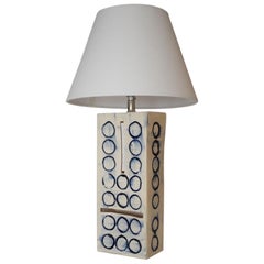 Unique One-of-a-Kind Hand-Painted Ceramic "Cobalt Totem" Lamp by James Hicks Unique One-of-a-Kind Hand-Painted Ceramic "Cobalt Totem" Lamp by James Hicks