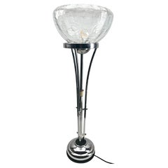 Unique one off Chrome Table, Floor- Desk Lamp, Midcentury, 1960s