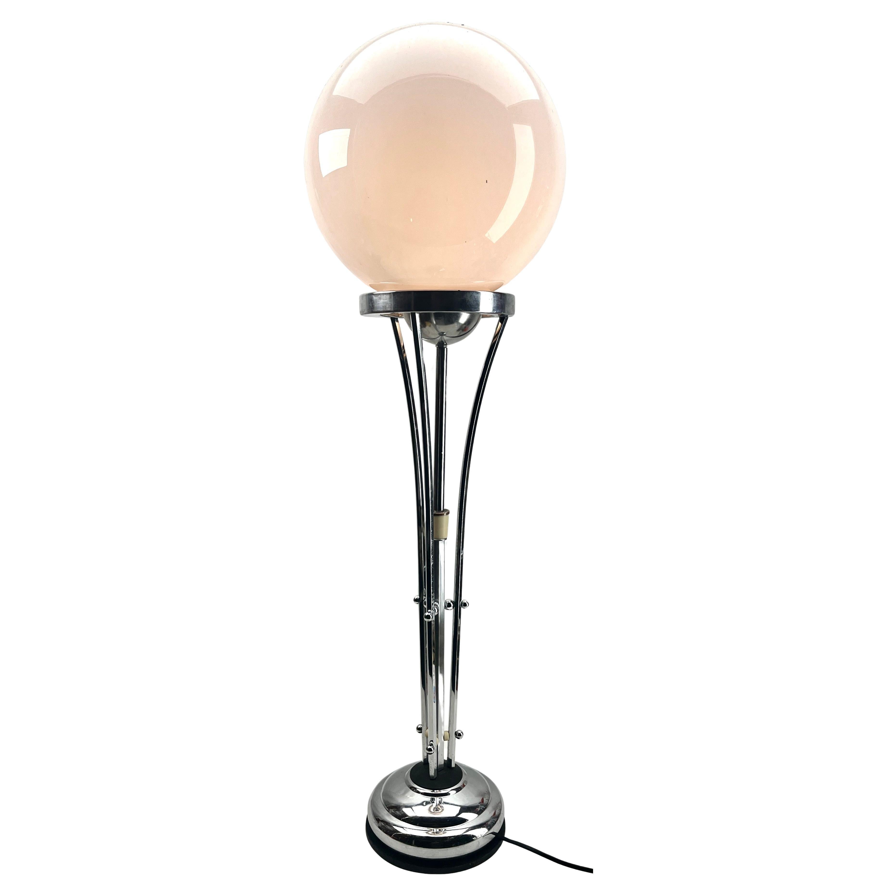 Molded Unique one off Chrome Table, Floor- Desk Lamp, Midcentury, 1960s For Sale