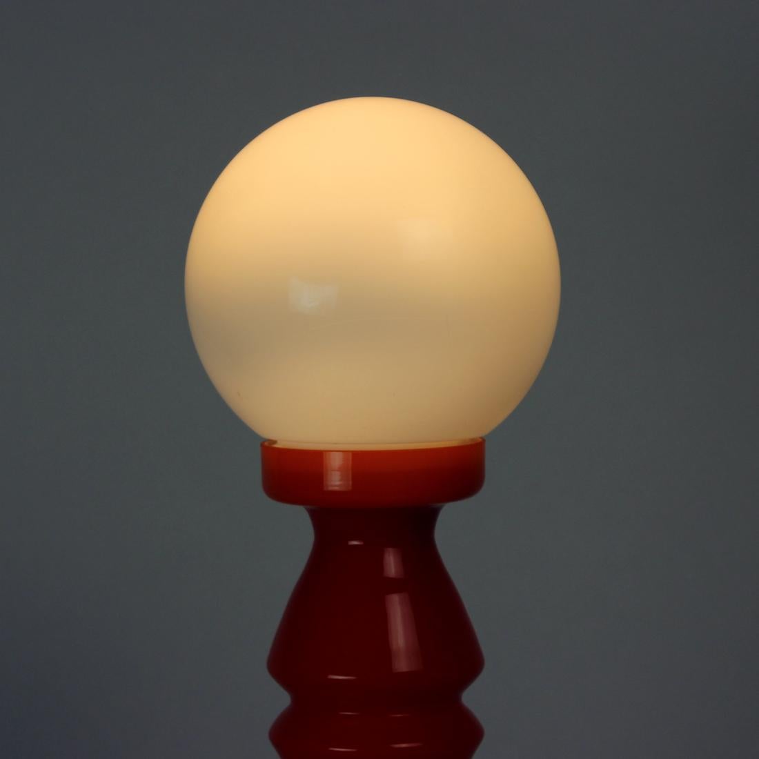 Lampe de bureau unique en verre orange de Vitropol, Pologne, années 1960 en vente 4