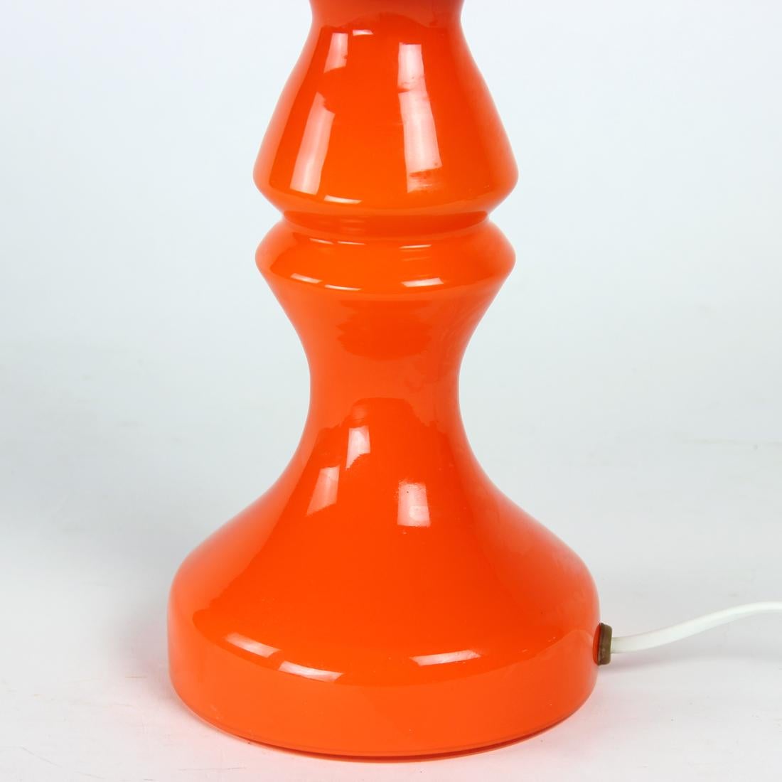 Polish Unique Orange Glass Table Lamp by Vitropol, Poland, 1960s For Sale