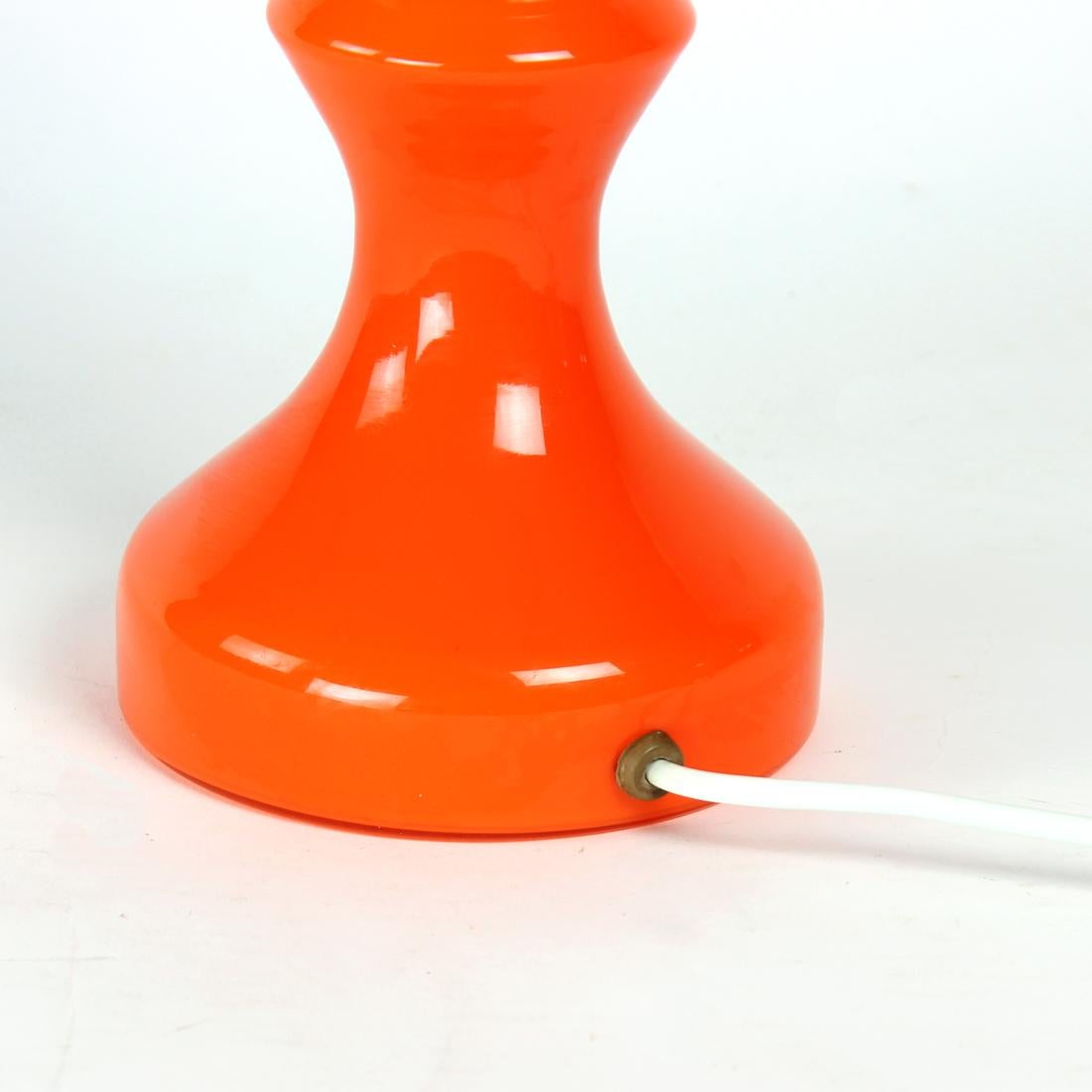 Unique Orange Glass Table Lamp by Vitropol, Poland, 1960s In Excellent Condition For Sale In Zohor, SK