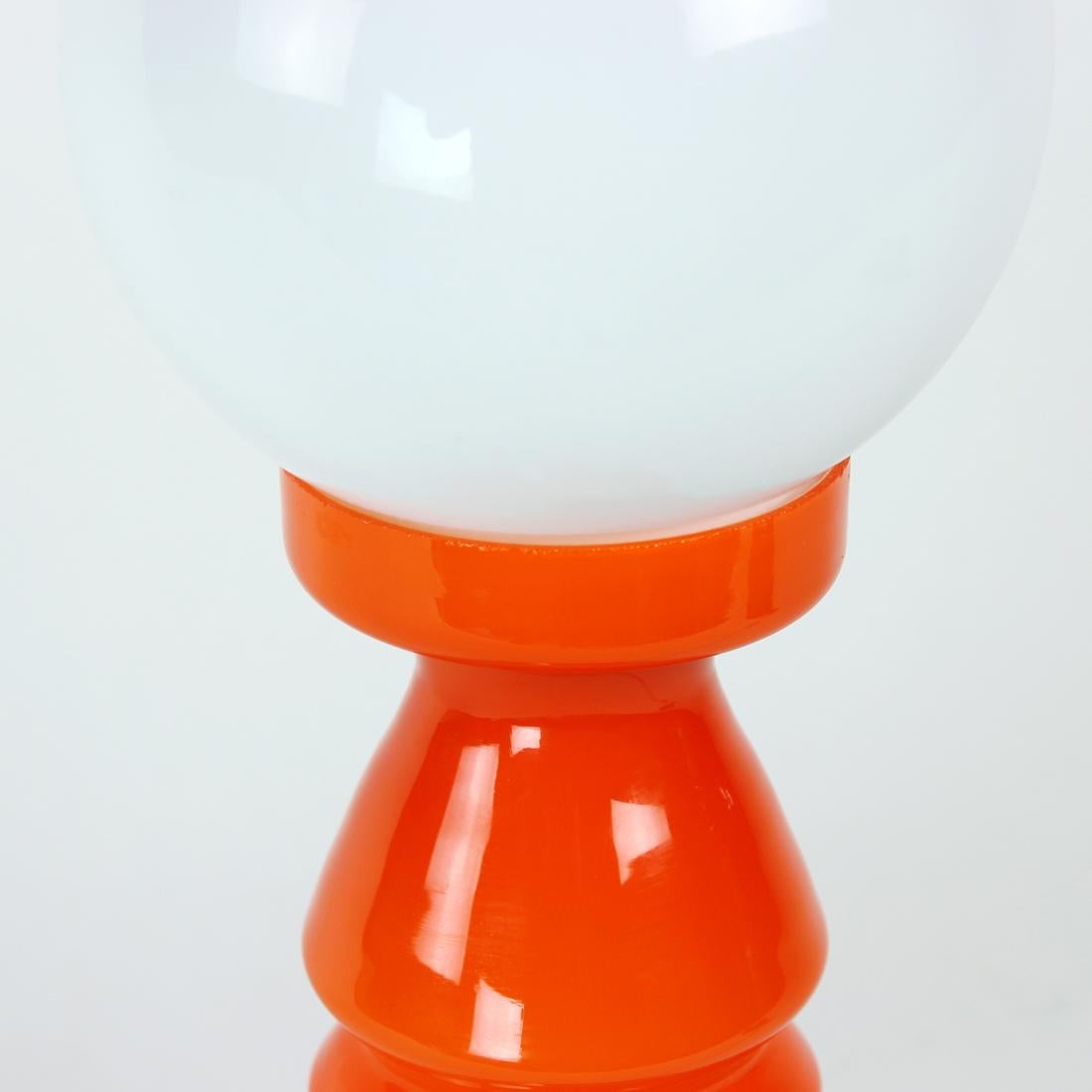 Unique Orange Glass Table Lamp by Vitropol, Poland, 1960s For Sale 1