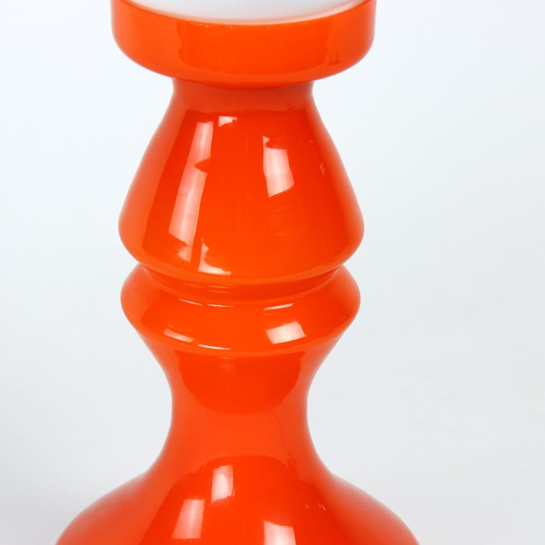 Unique Orange Glass Table Lamp by Vitropol, Poland, 1960s For Sale 2
