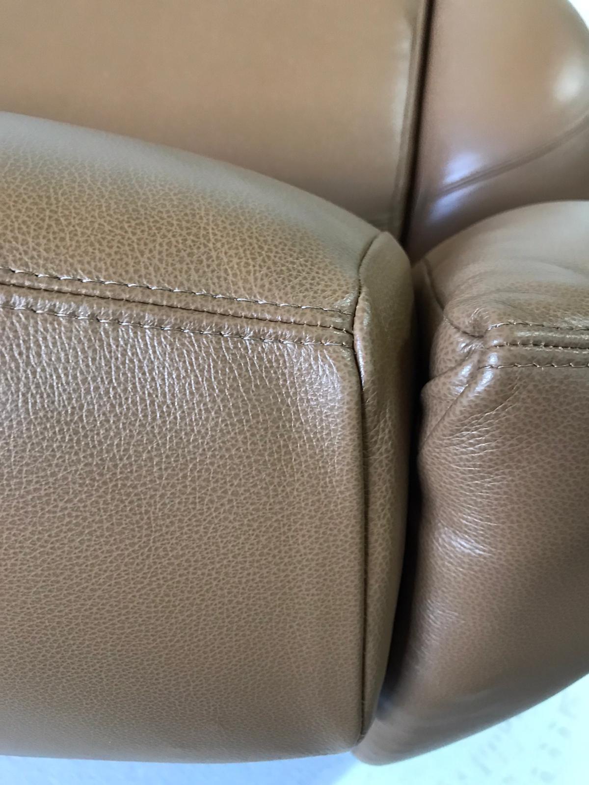 Unique Organic Italian Leather Lounge Chair by Comfortline For Sale 5