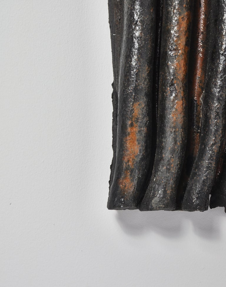Mid-20th Century Unique Organic Modern Large Stoneware Wall sculpture by Ole Bjørn Krüger, 1960s For Sale