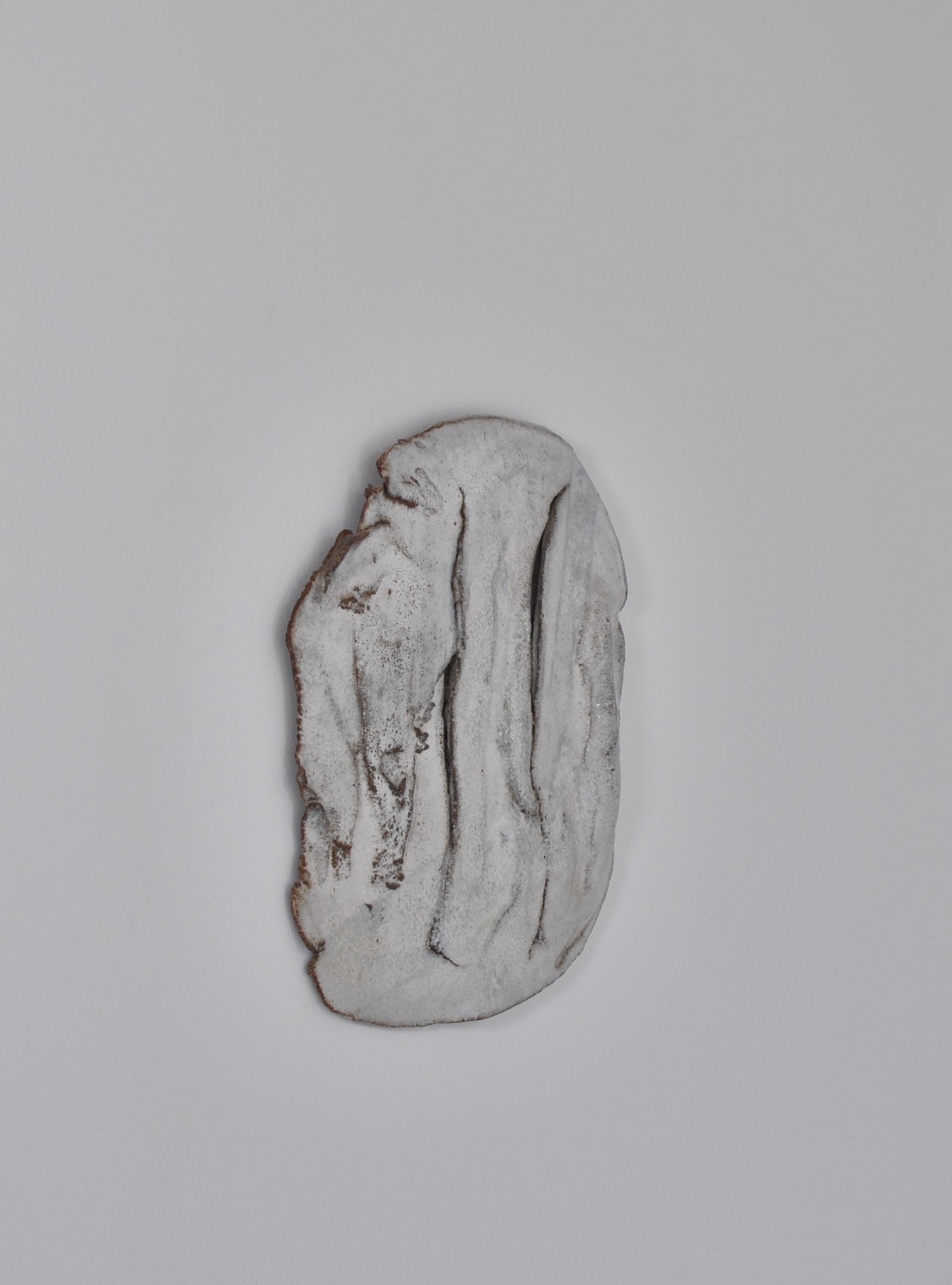 Scandinavian Modern Unique Organic Modern White Stoneware Wall Relief by Ole Bjørn Krüger, 1960s For Sale