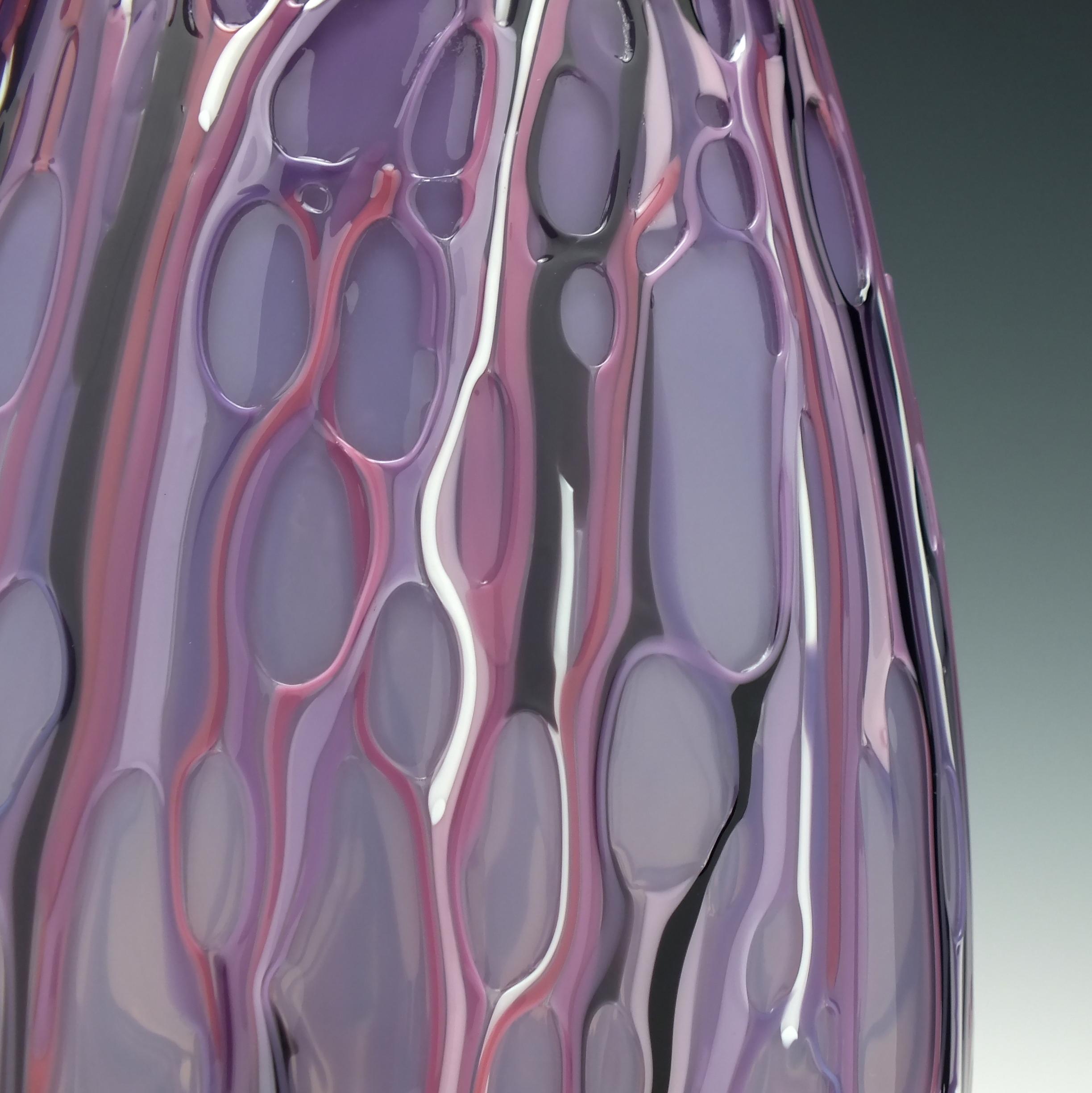 Art Glass Unique Original Amethyst Mike Hunter 'Melted' Vase For Sale