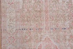 Unique Oushak Rug, Pink, Light Brown and Ivory