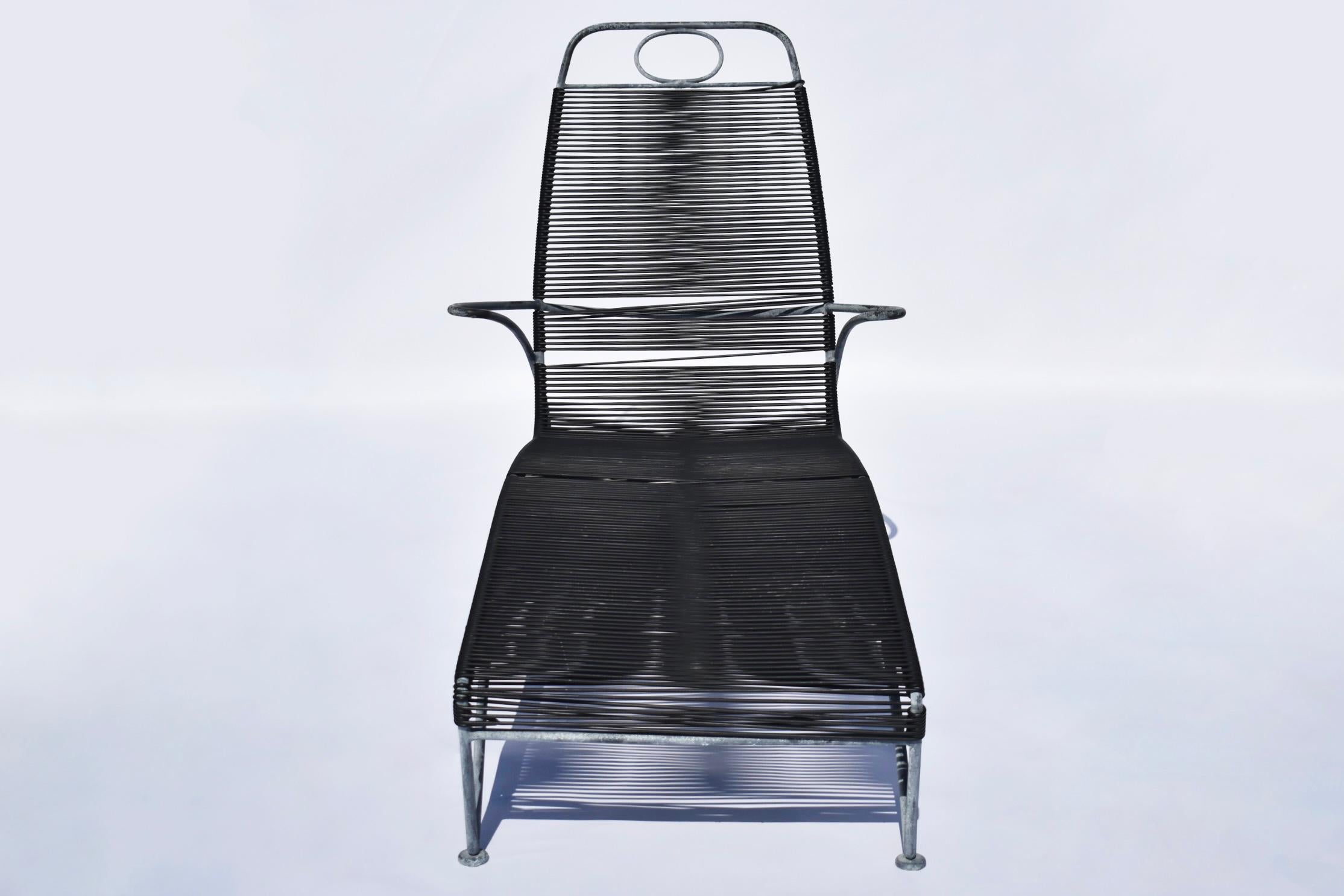 Unique Outdoor Lounge Chairs in Steel & PVC Cording, USA 1989 For Sale 1
