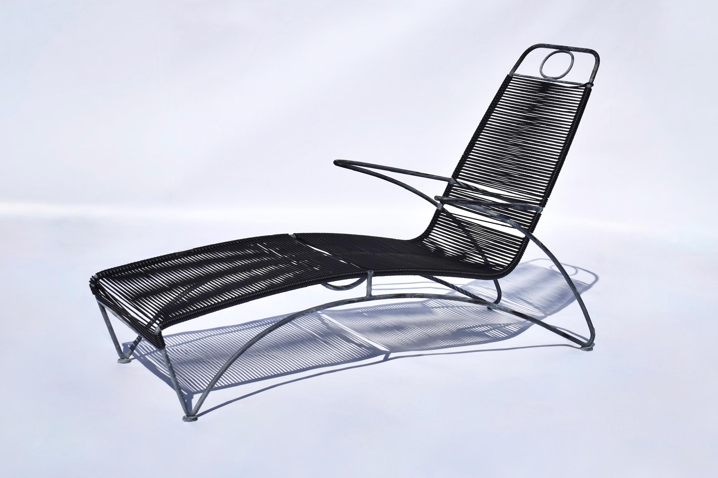 Unique Outdoor Lounge Chairs in Steel & PVC Cording, USA 1989 For Sale 4