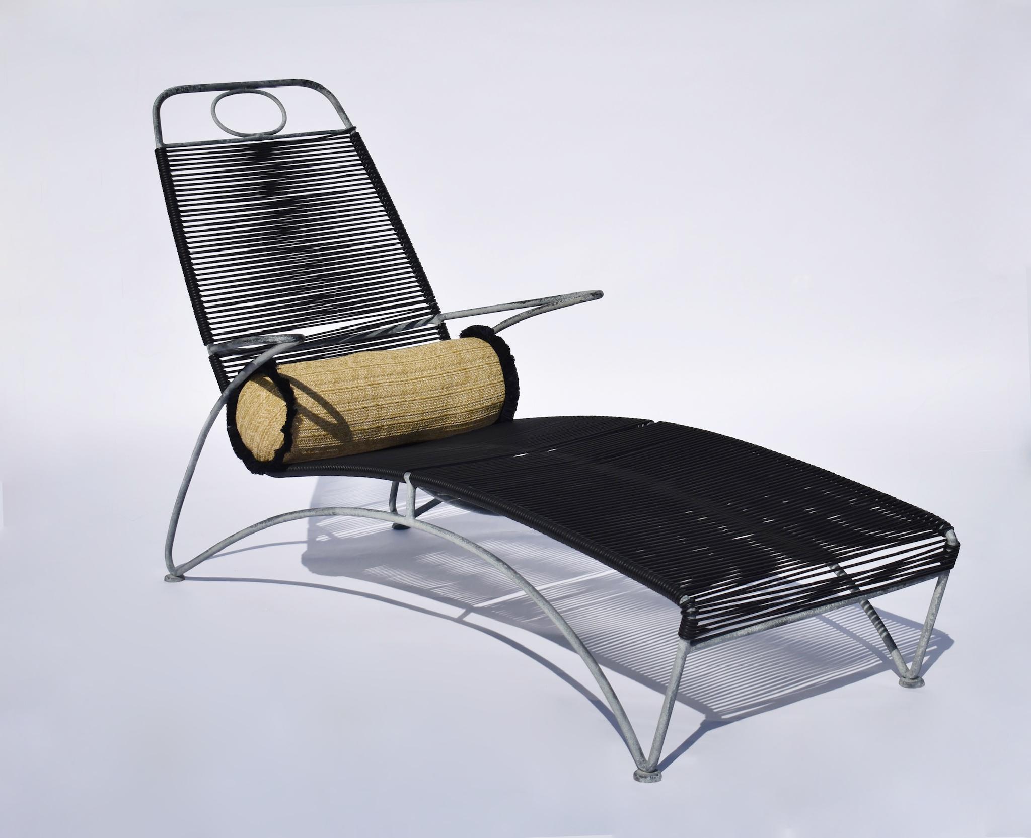 Unique Outdoor Lounge Chairs in Steel & PVC Cording, USA 1989 For Sale 5