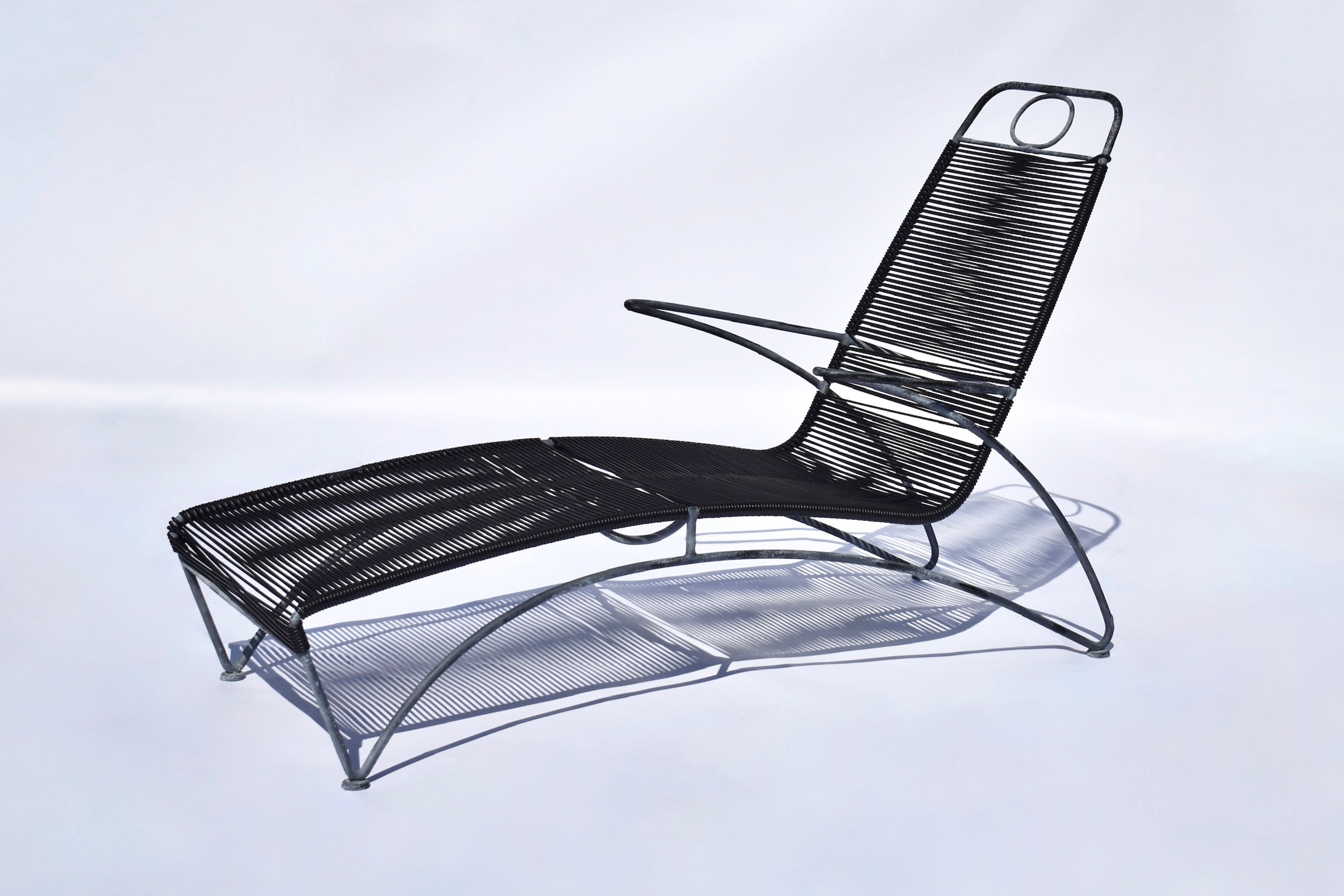 Unique Outdoor Lounge Chairs in Steel & PVC Cording, USA 1989 For Sale