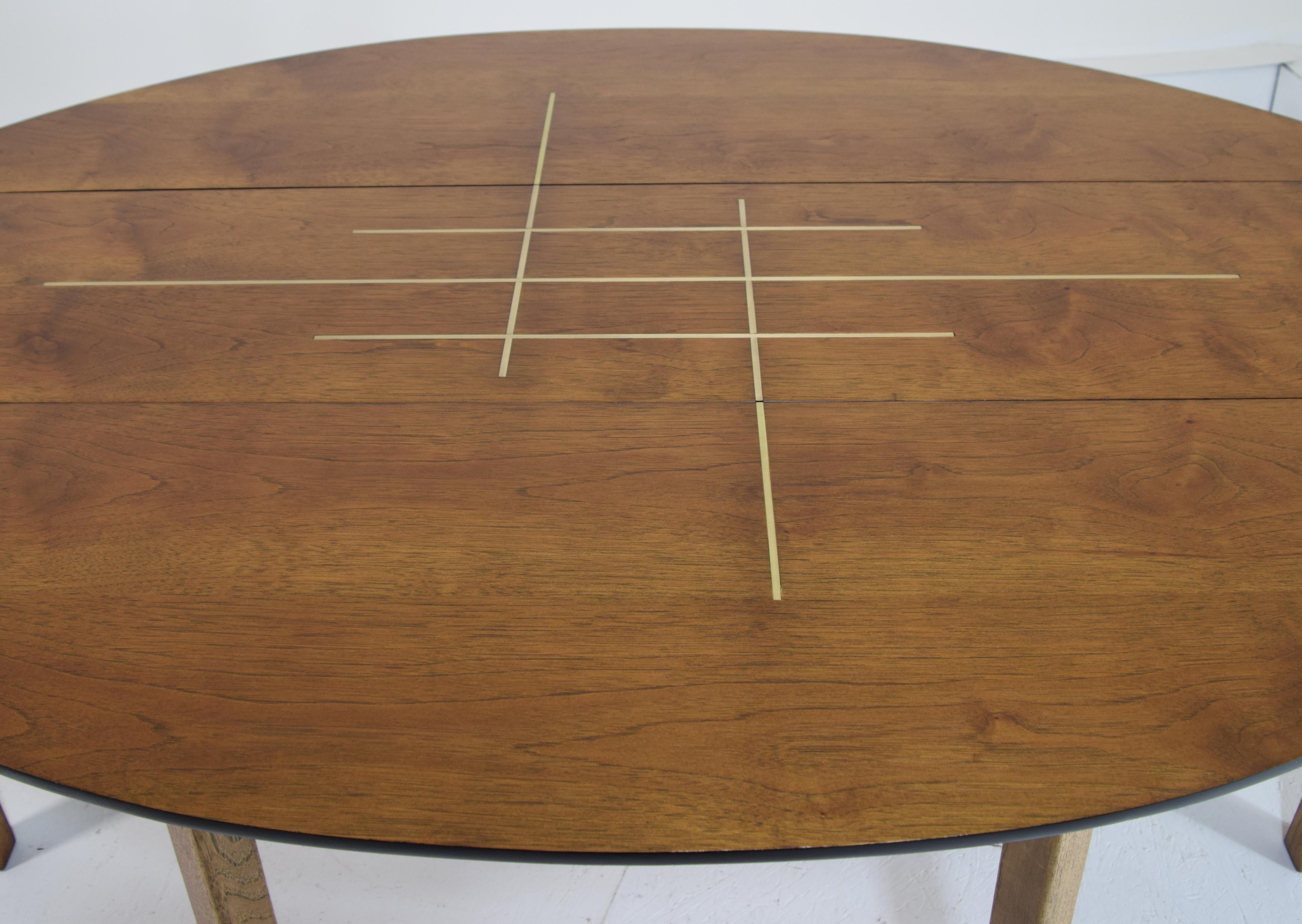 Mid-Century Modern Unique Oval Drop Leaf Dining Table