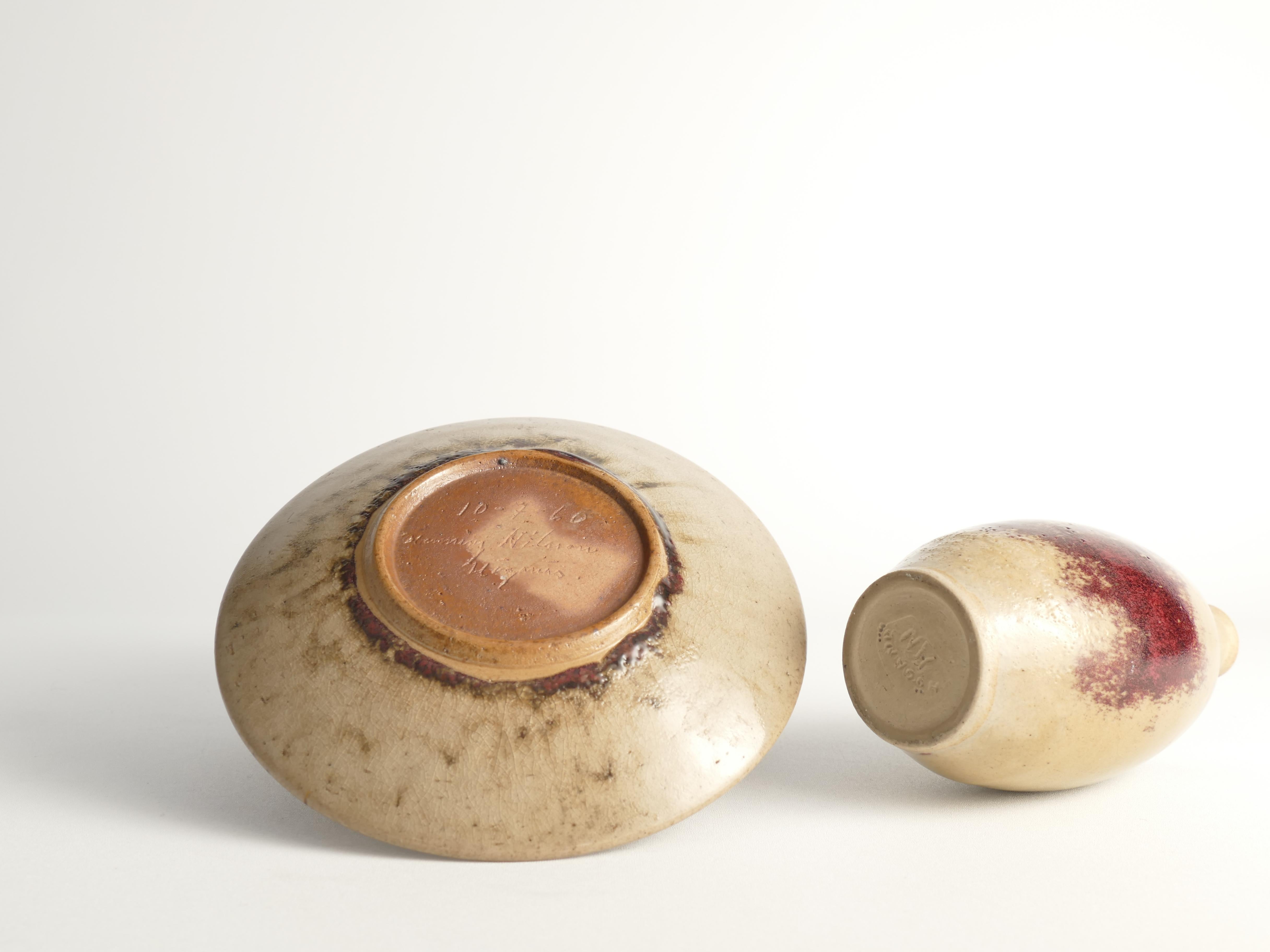 Unique Oxblood Glazed Stoneware Pieces, By Henning Nilsson, Set of 3 (Pièces uniques en grès émaillé sang de boeuf, par Henning Nilsson) en vente 12