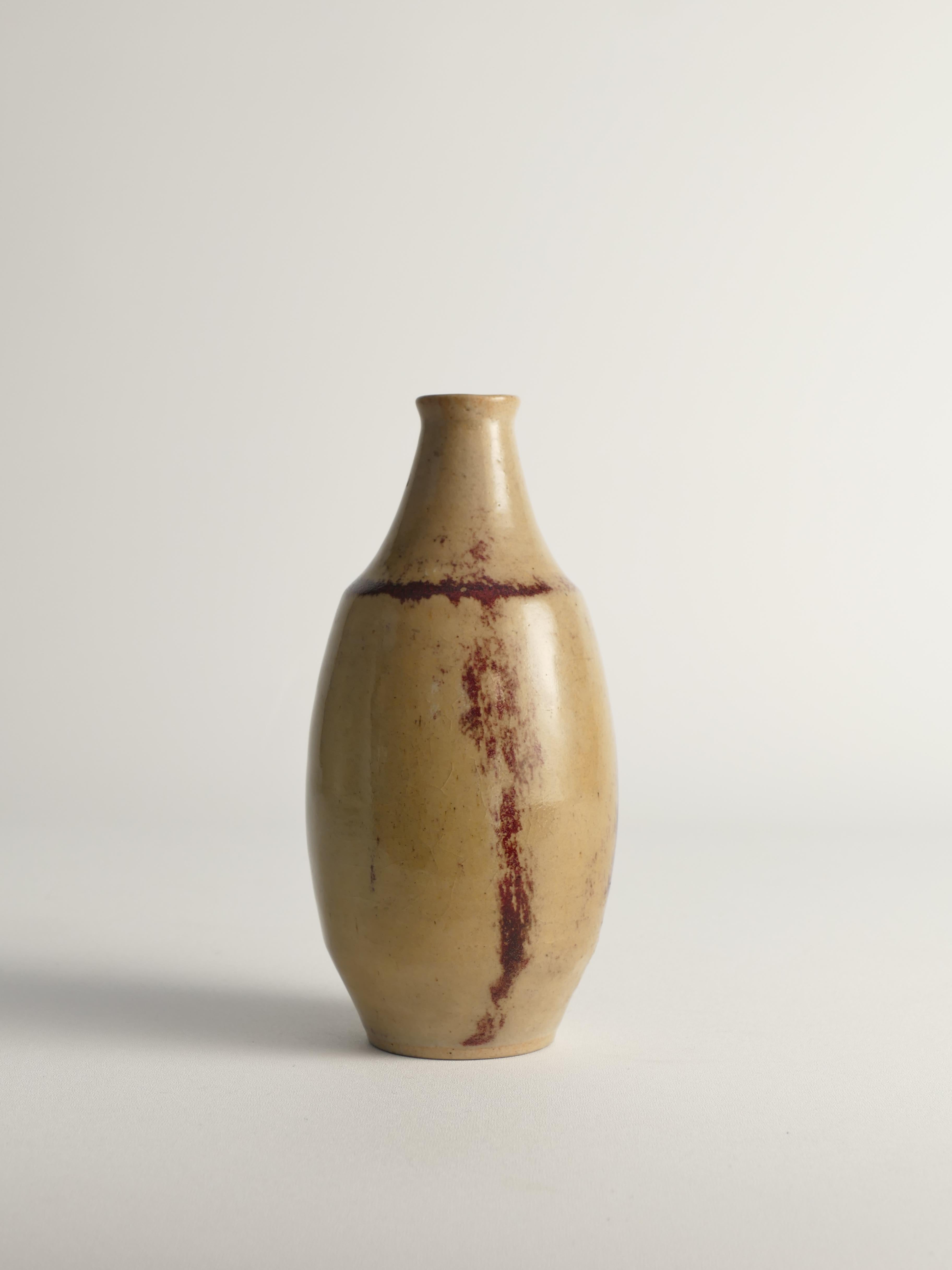 Unique Oxblood Glazed Stoneware Pieces, By Henning Nilsson, Set of 3 (Pièces uniques en grès émaillé sang de boeuf, par Henning Nilsson) Bon état - En vente à Grythyttan, SE