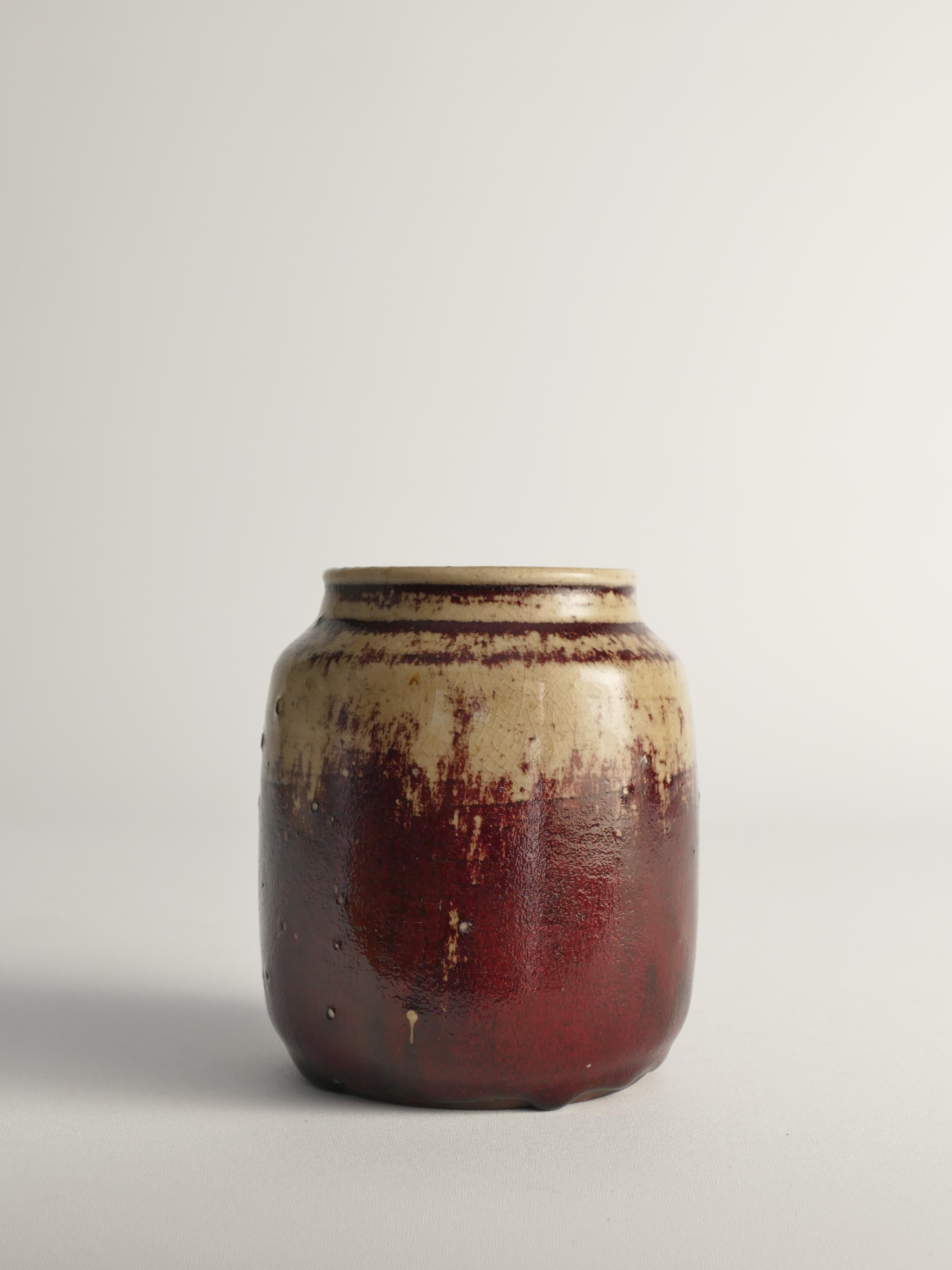 Unique Oxblood Glazed Stoneware Pieces, By Henning Nilsson, Set of 3 (Pièces uniques en grès émaillé sang de boeuf, par Henning Nilsson) en vente 1