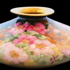 Unique Painted Limoges Tressemann and Vogt Flat Vase