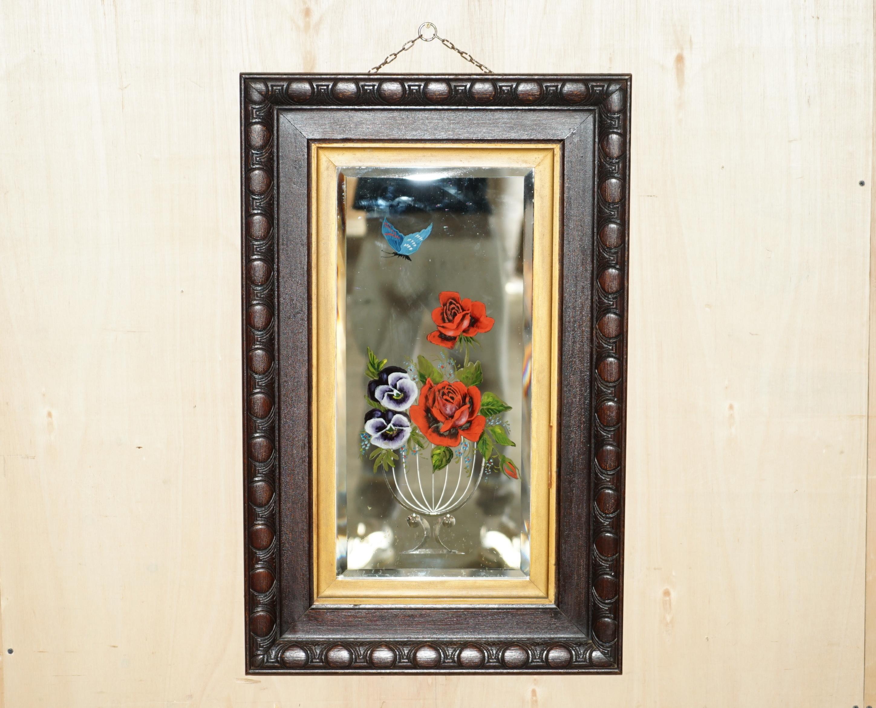 Paire unique de miroirs floraux italiens anciens vénitiens sculptés et peints en relief en vente 11