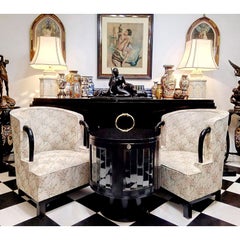 Unique Pair of Art Deco Armchairs by Hubert Martin et Ploquin, France, 1930s