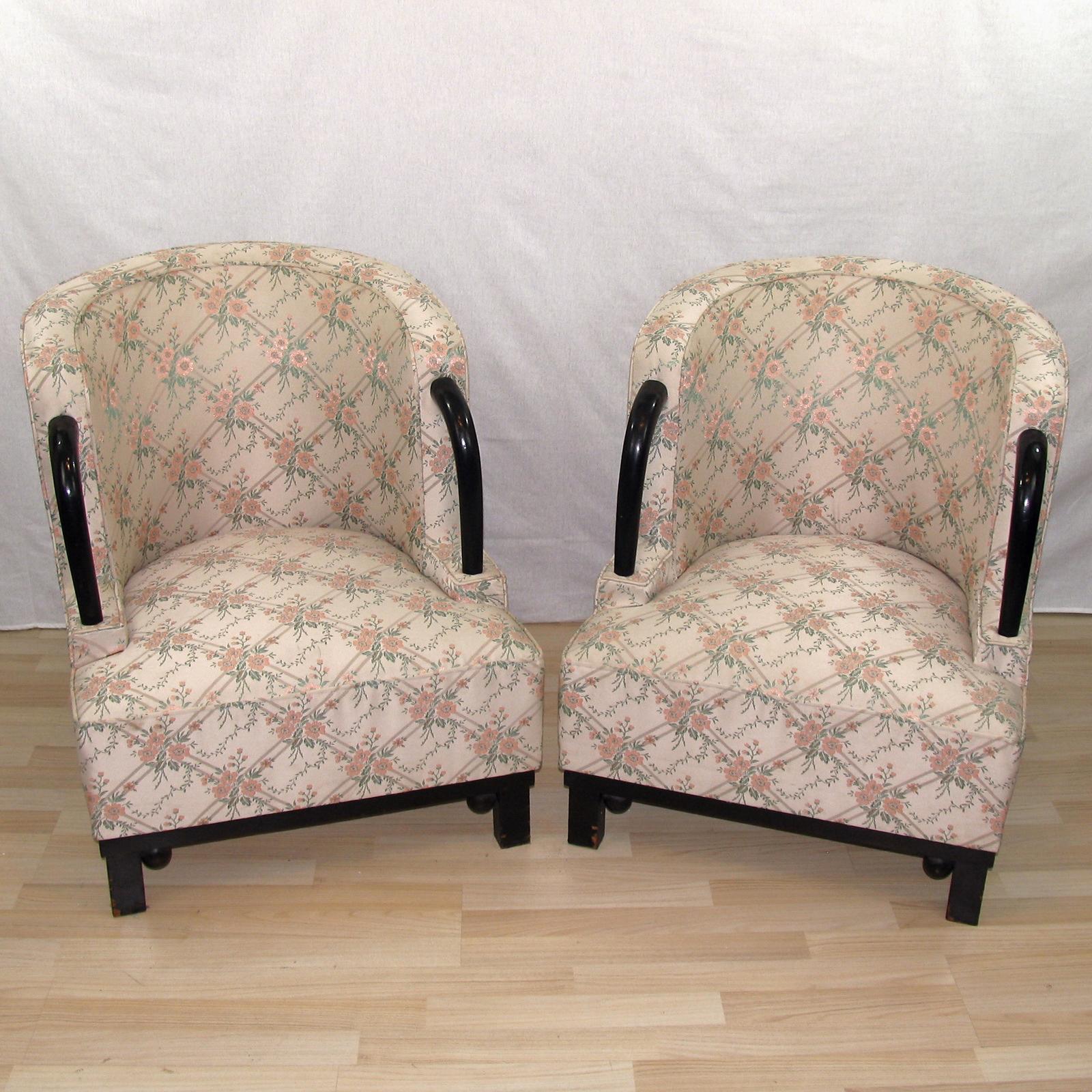 Unique Pair of Art Deco Armchairs by Hubert Martin et Ploquin, France, 1930s In Good Condition For Sale In Bochum, NRW