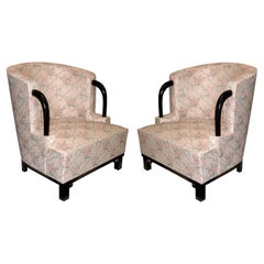 Vintage Unique Pair of Art Deco Armchairs by Hubert Martin et Ploquin, France, 1930s