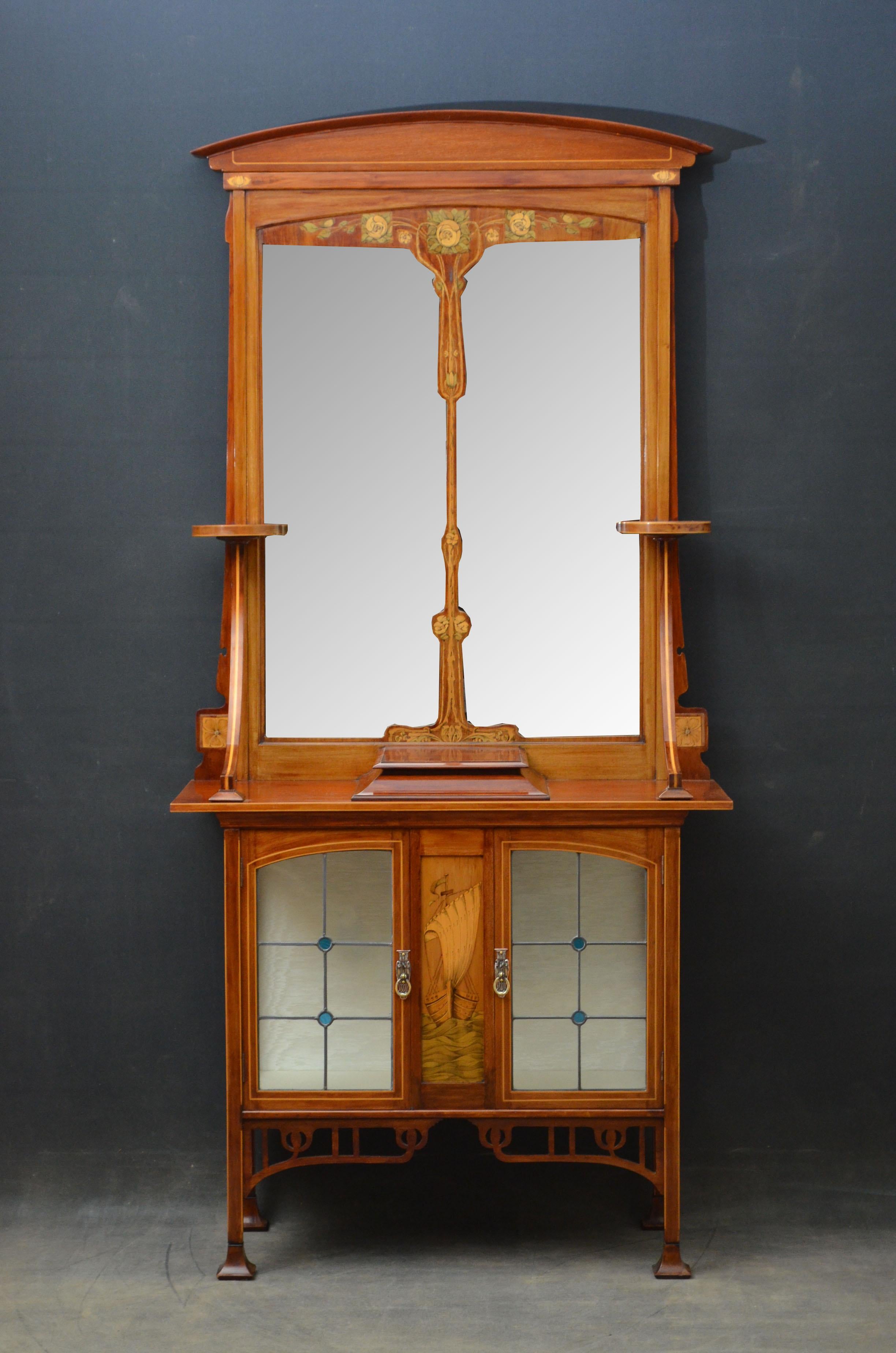 Unique Pair of Art Nouveau Cabinets For Sale 4