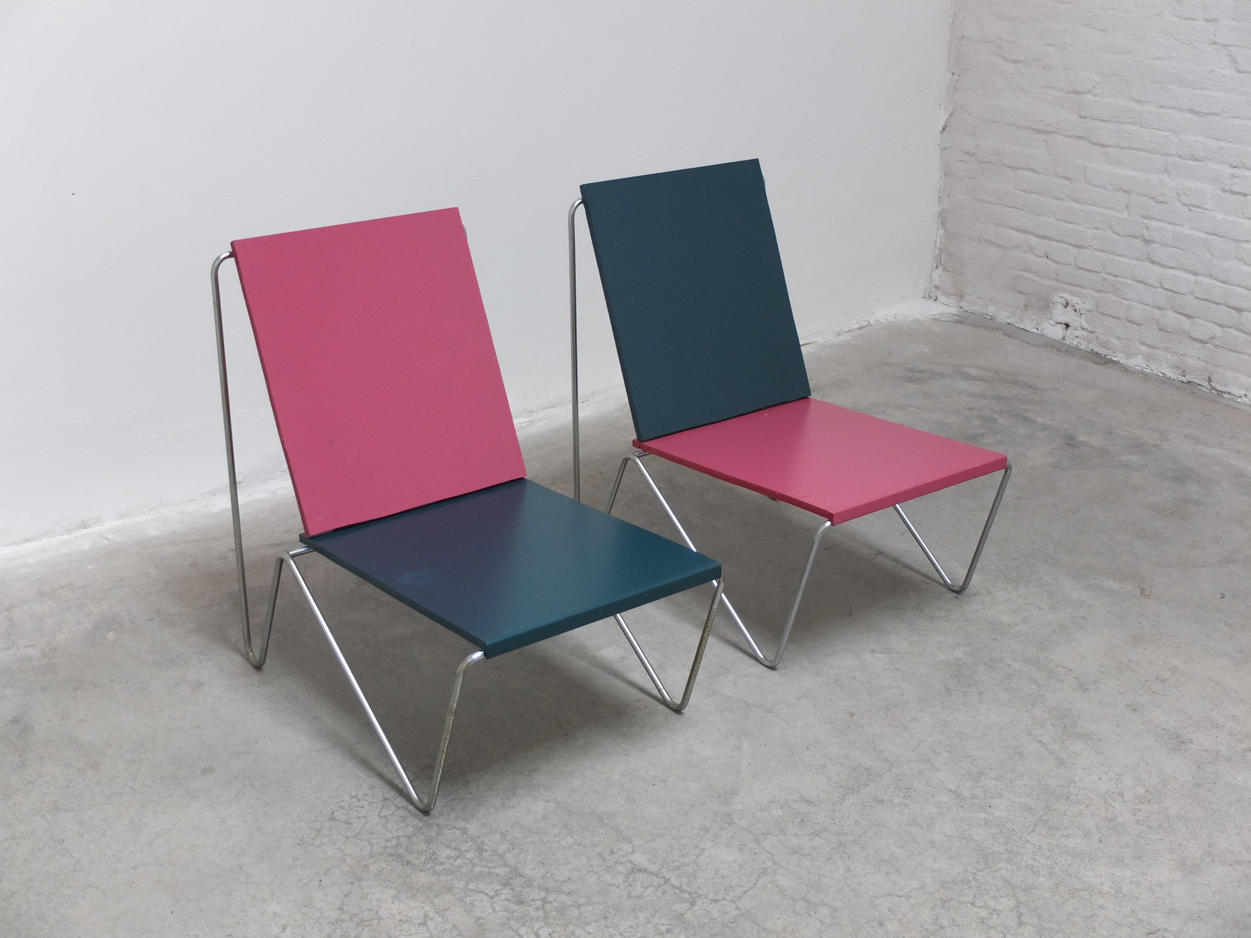 Scandinavian Modern Unique Pair of 'Bachelor' Chairs by Verner Panton for Fritz Hansen, 1971 For Sale