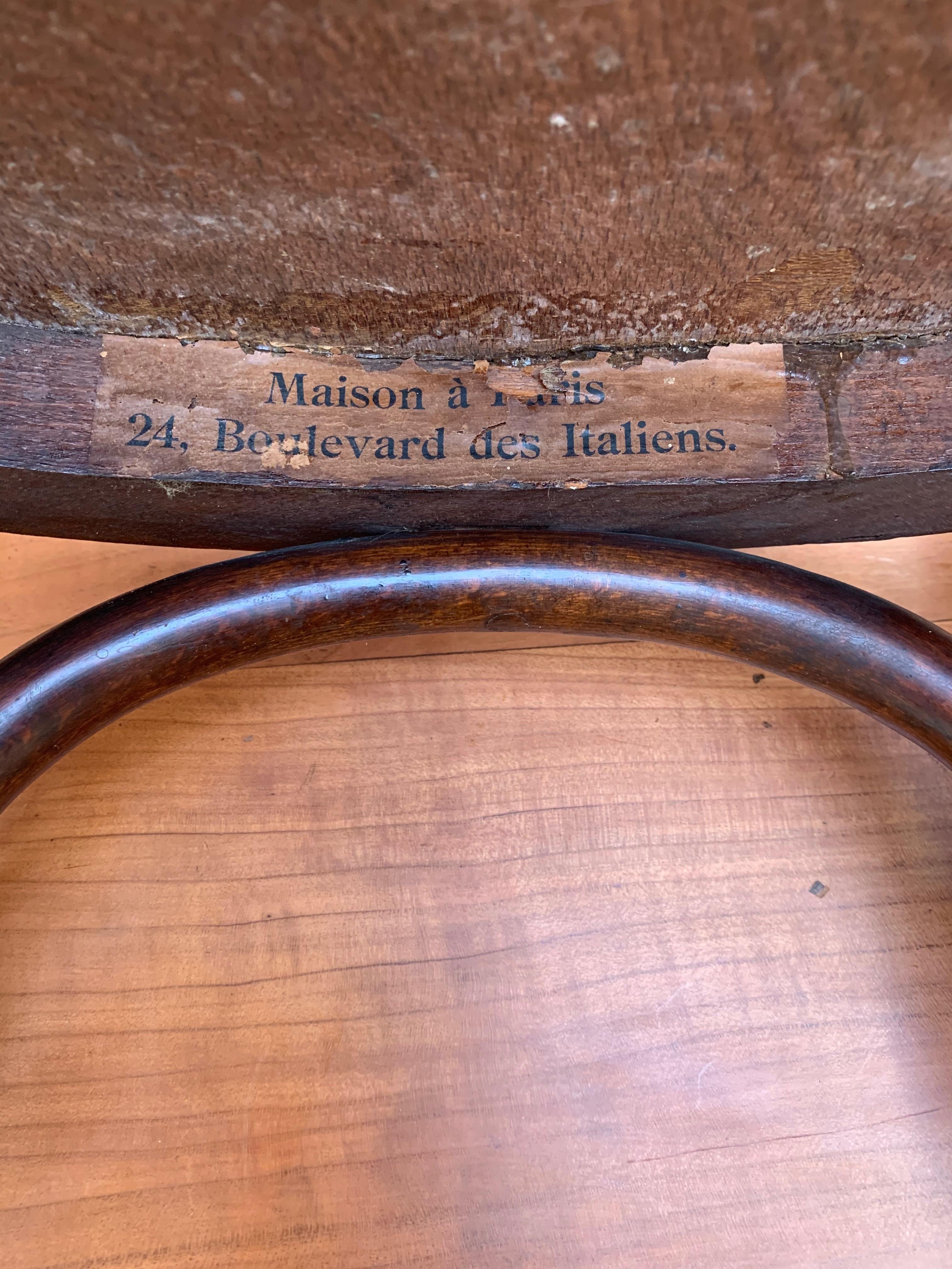Arts and Crafts Unique Pair of Bentwood Chairs, Jacob & Josef Kohn with Embossed Female Goddess