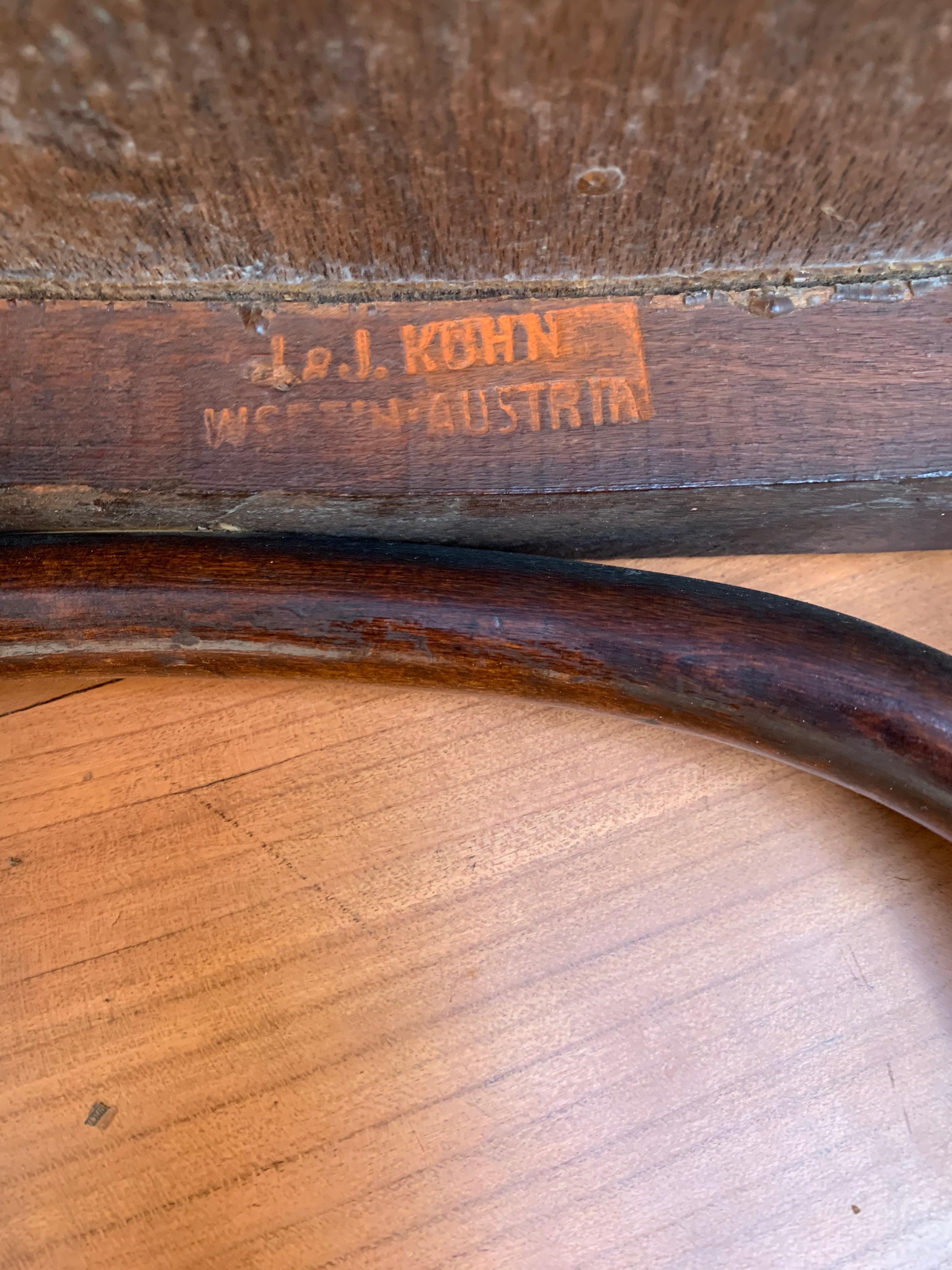Austrian Unique Pair of Bentwood Chairs, Jacob & Josef Kohn with Embossed Female Goddess