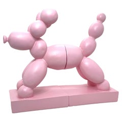 Unique pink colored Decorative Balloon Dog Sculptures Bookend 