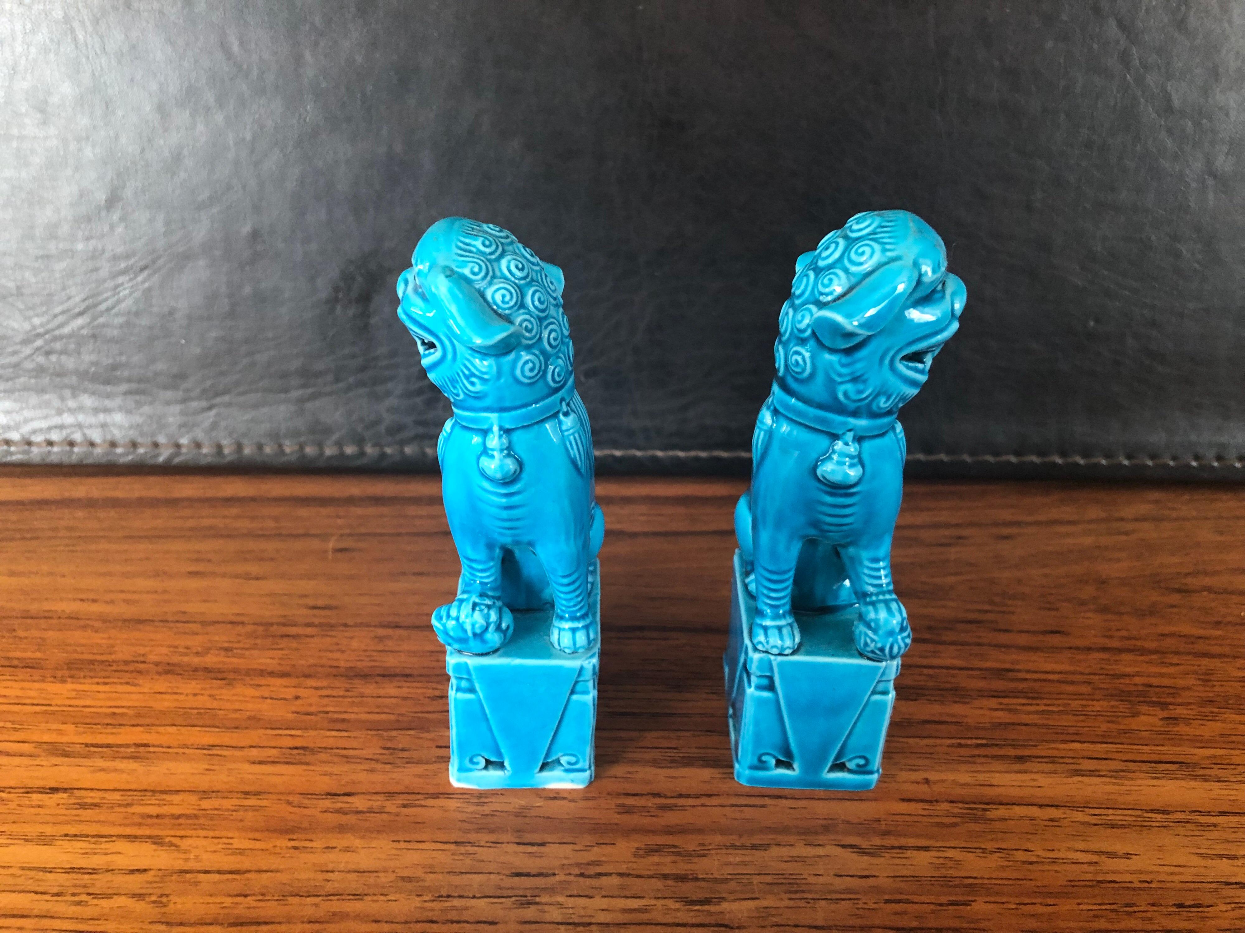 Hollywood Regency Unique Pair of Decorative Mini Foo Dogs Sculptures