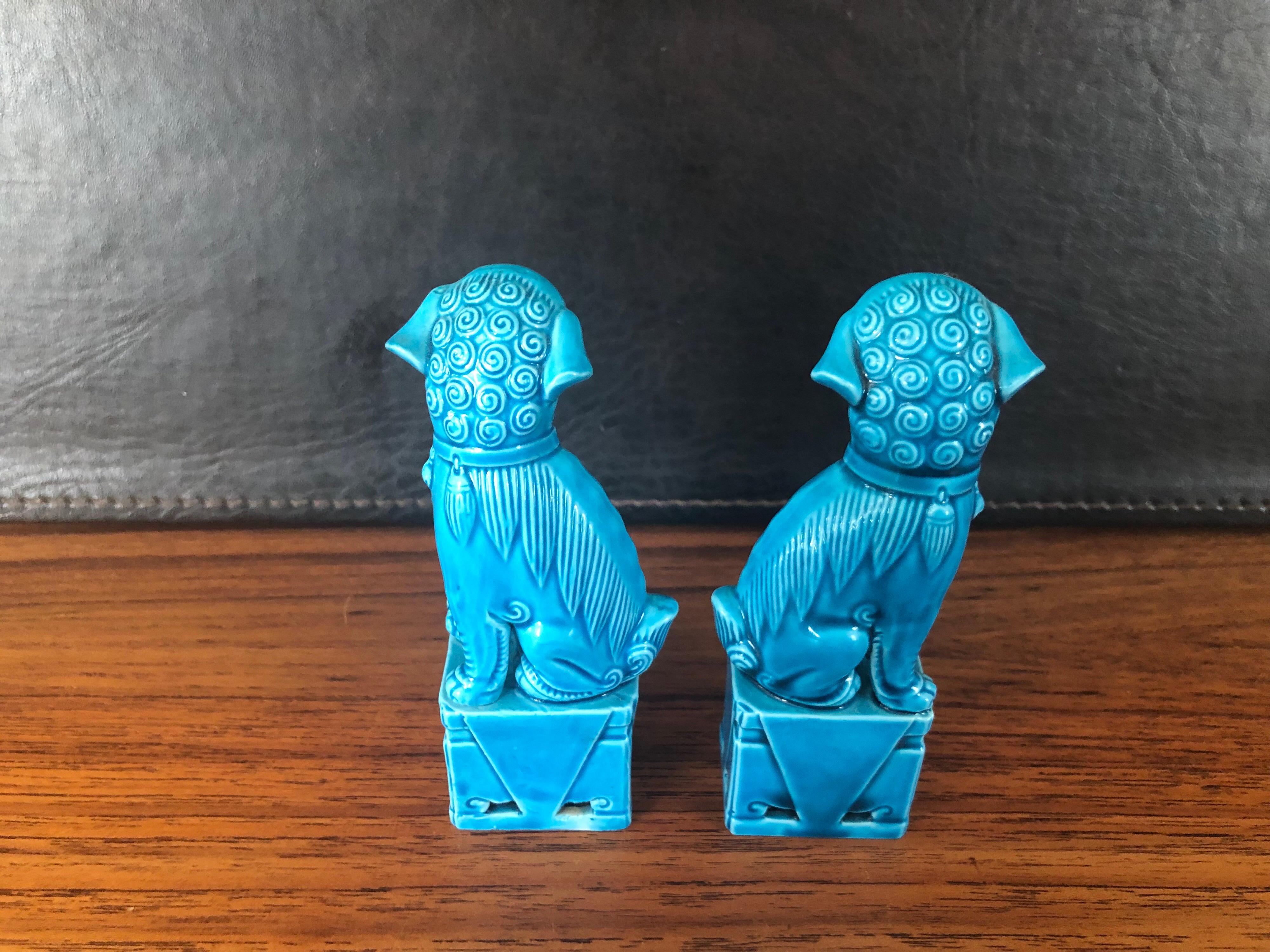 Japanese Unique Pair of Decorative Mini Foo Dogs Sculptures