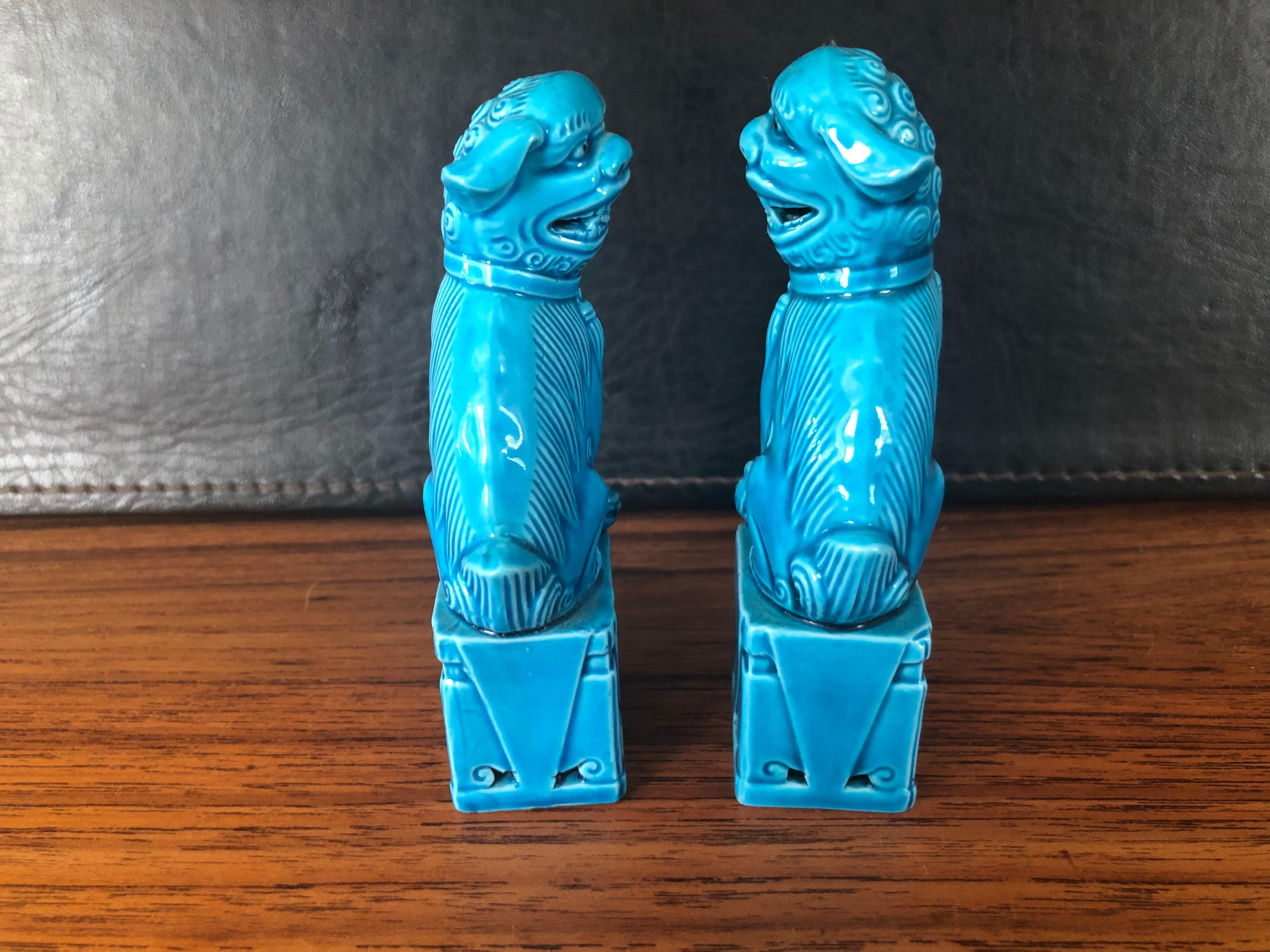 Unique Pair of Decorative Mini Foo Dogs Sculptures In Excellent Condition In San Diego, CA